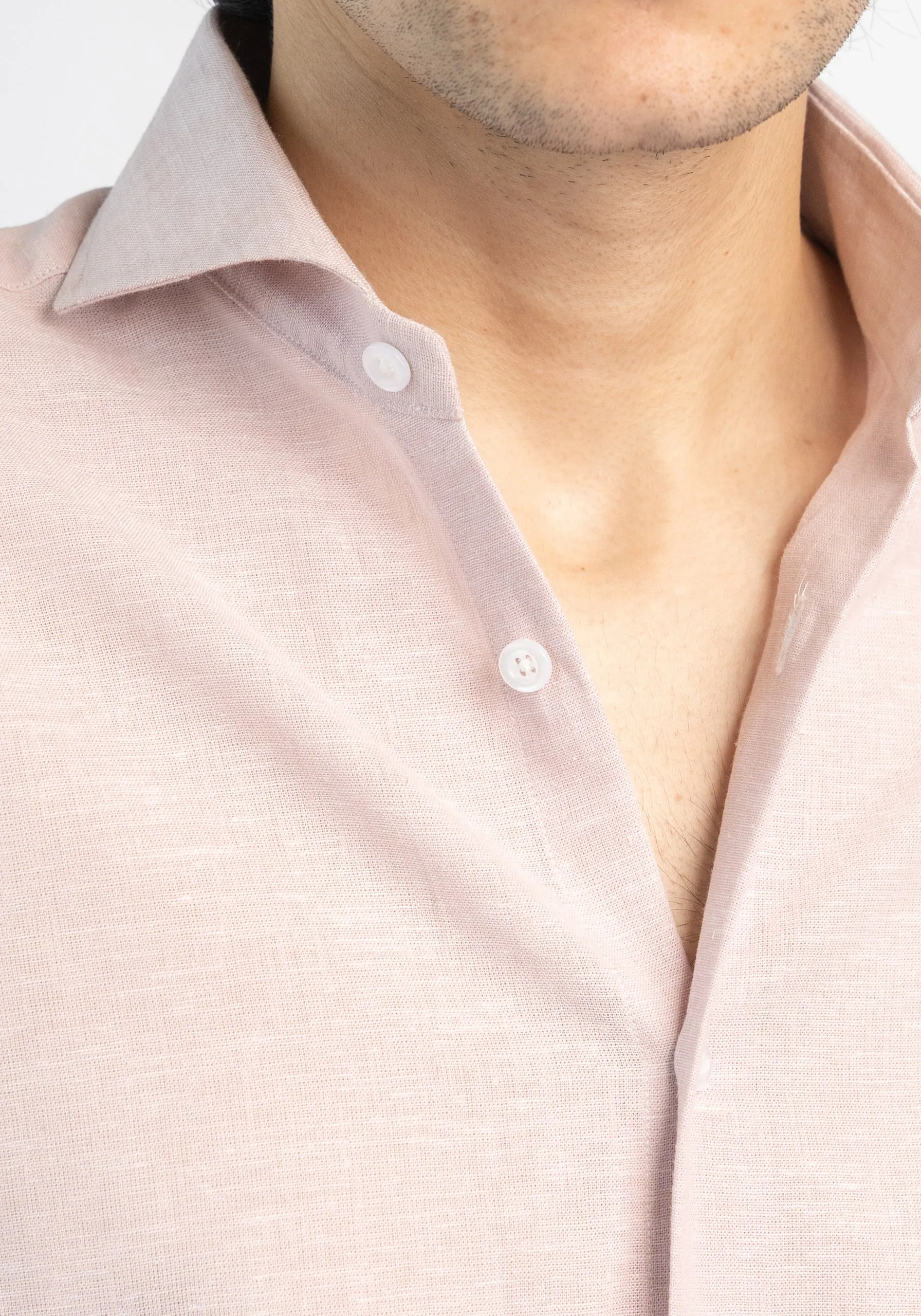 Light Pink Cotton-Linen Shirt sold by Brisk Shirts product image thumbnail 2