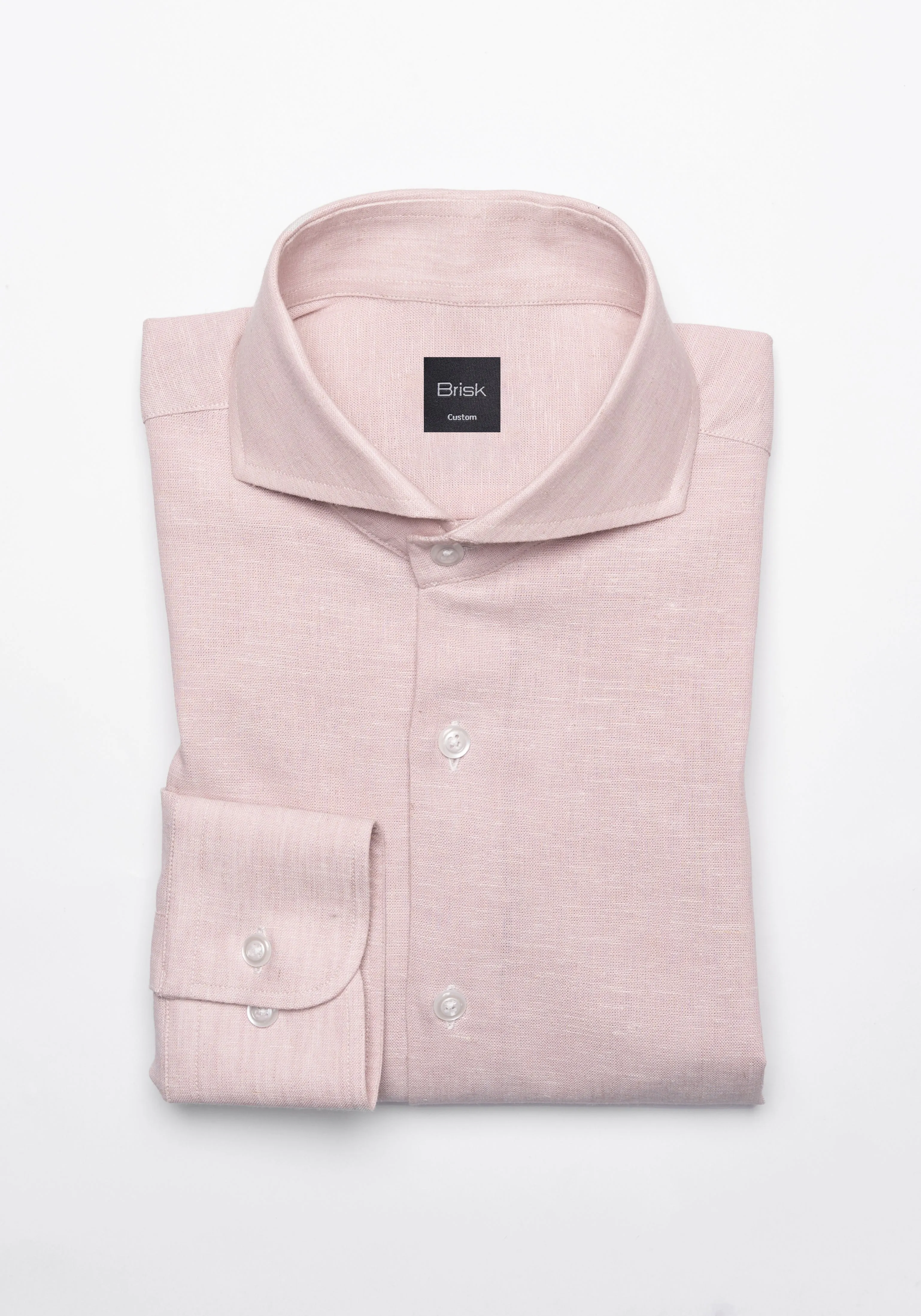 Light Pink Cotton-Linen Shirt sold by Brisk Shirts product image thumbnail 4