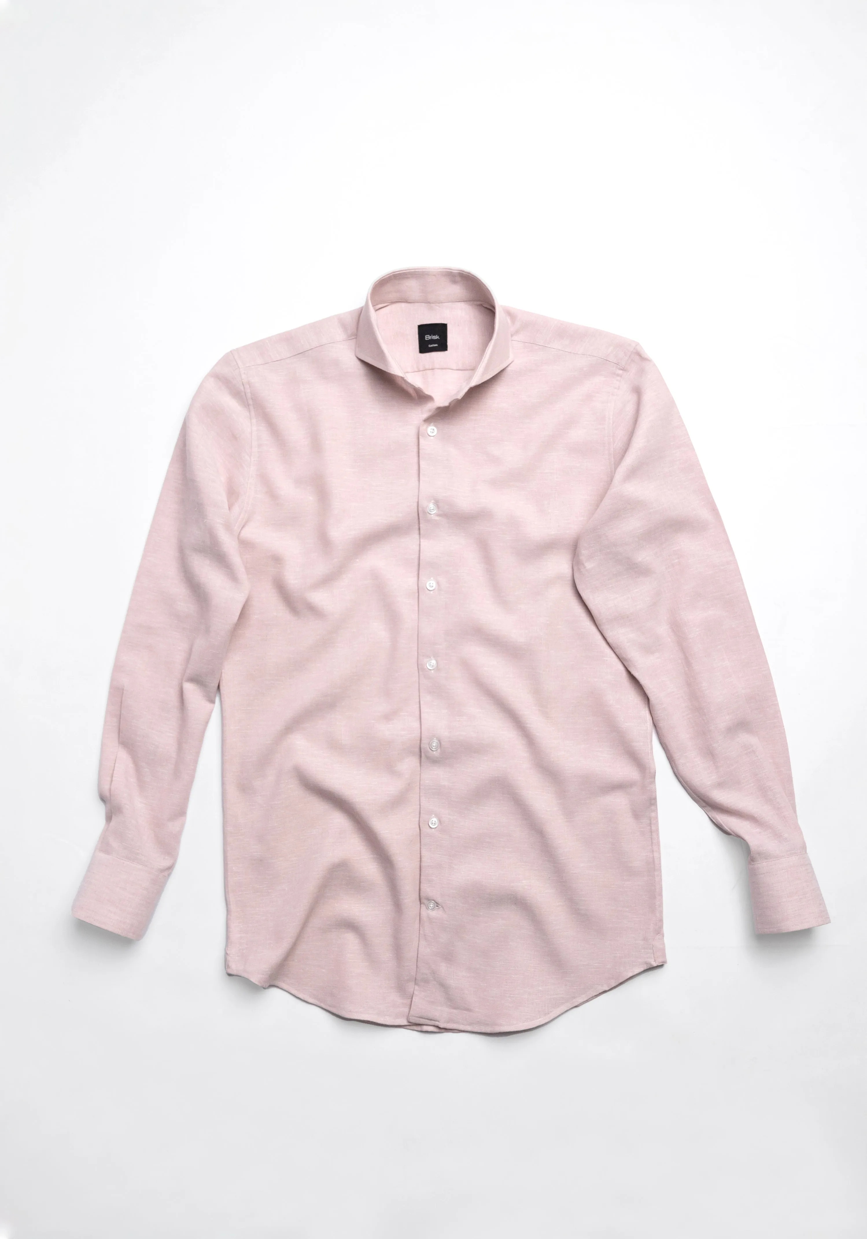 Light Pink Cotton-Linen Shirt sold by Brisk Shirts