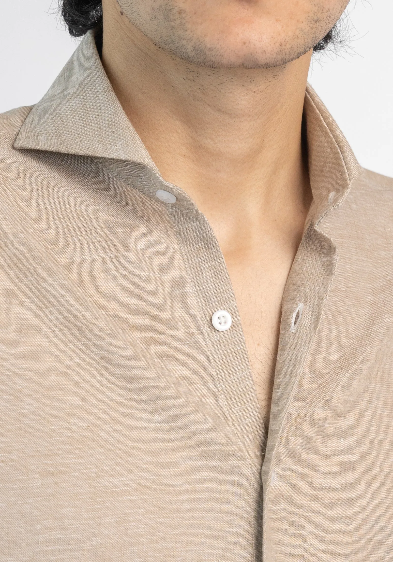 Tan Cotton-Linen Shirt sold by Brisk Shirts product image thumbnail 3