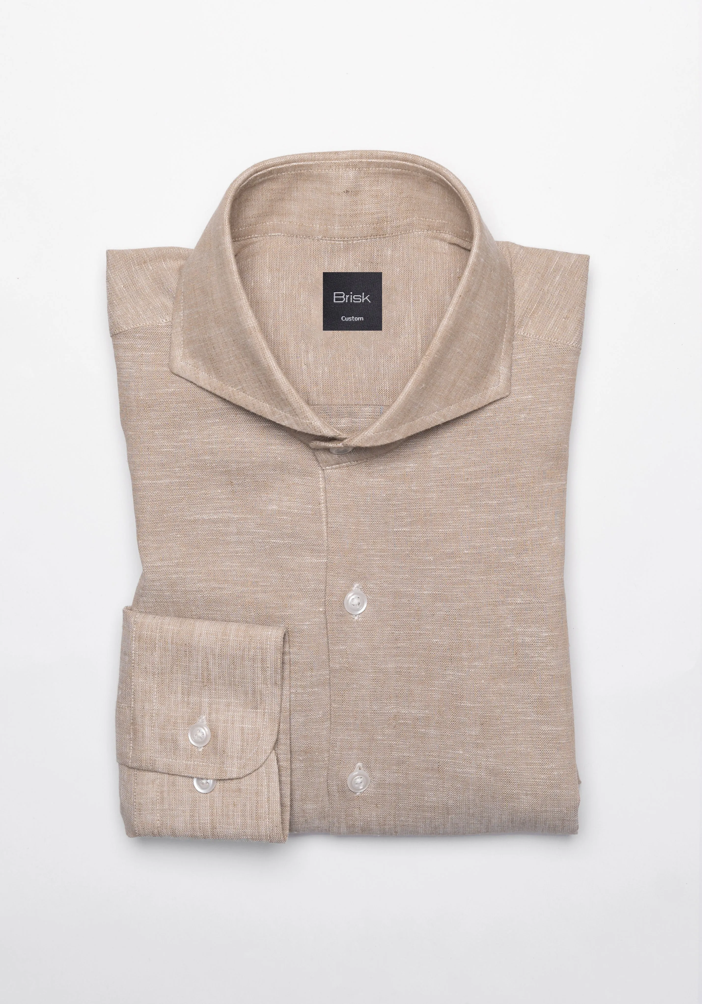 Tan Cotton-Linen Shirt sold by Brisk Shirts product image thumbnail 4