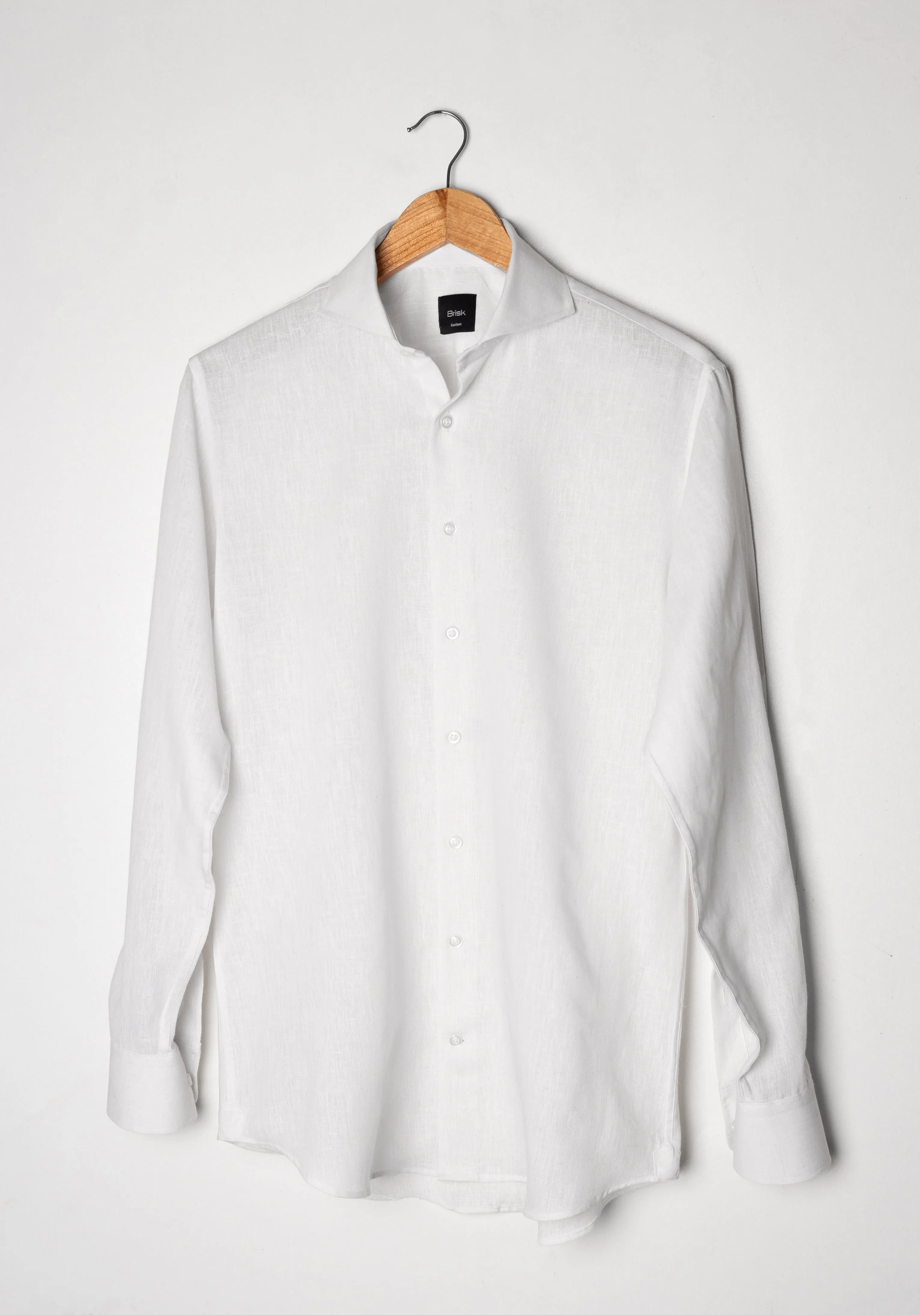 White Cotton-Linen Shirt sold by Brisk Shirts product image thumbnail 4