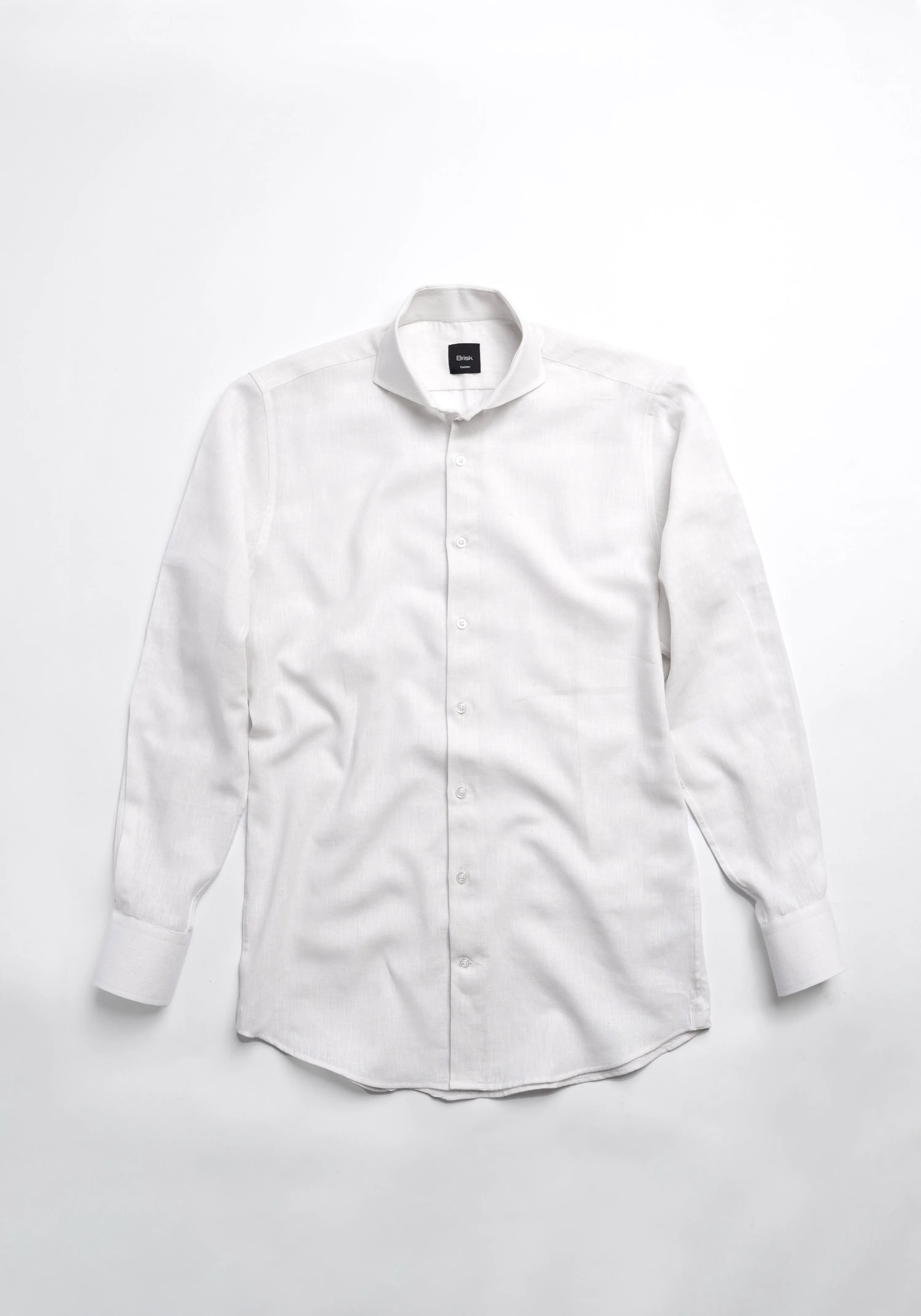 White Cotton-Linen Shirt sold by Brisk Shirts