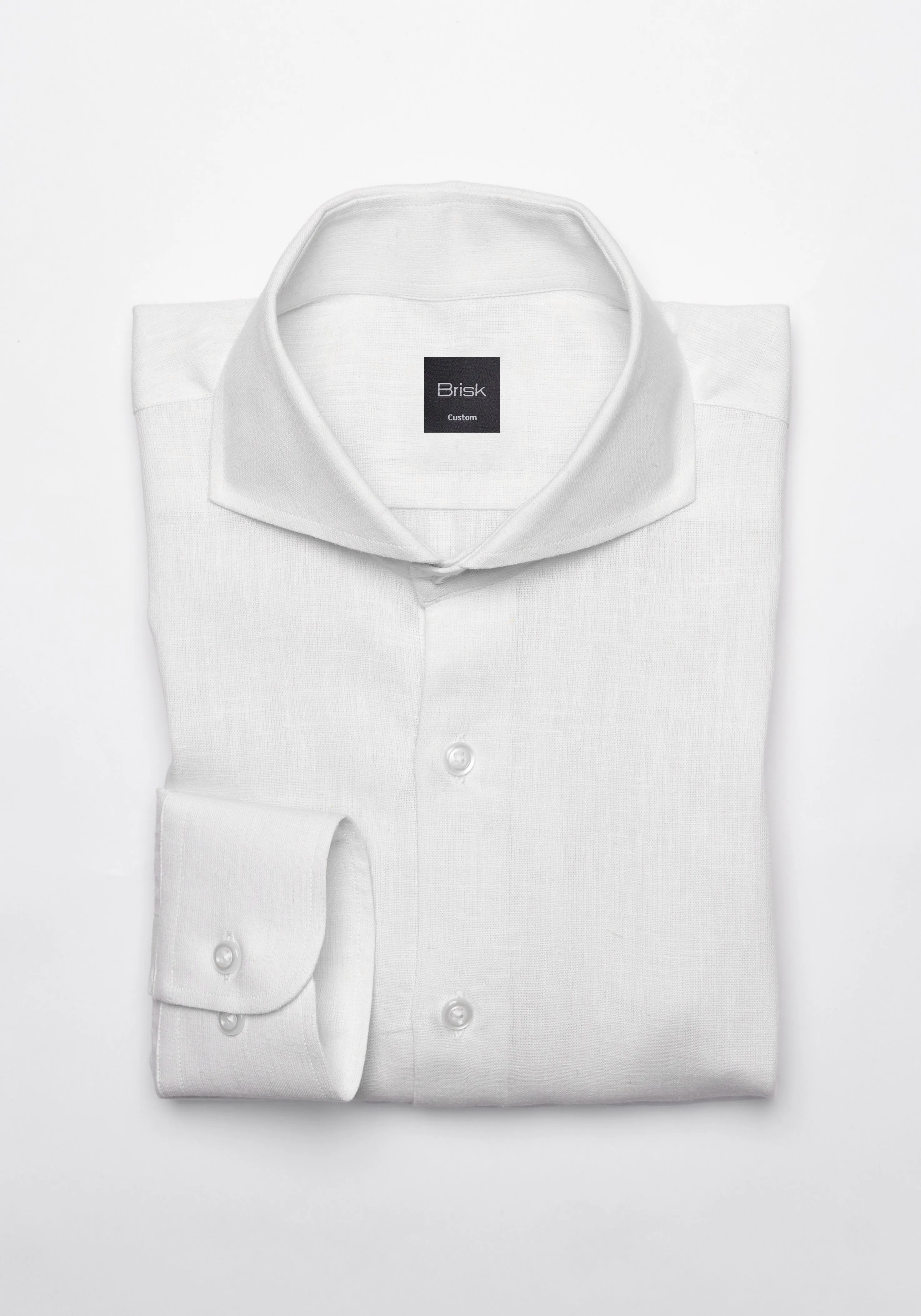 White Cotton-Linen Shirt sold by Brisk Shirts product image thumbnail 5