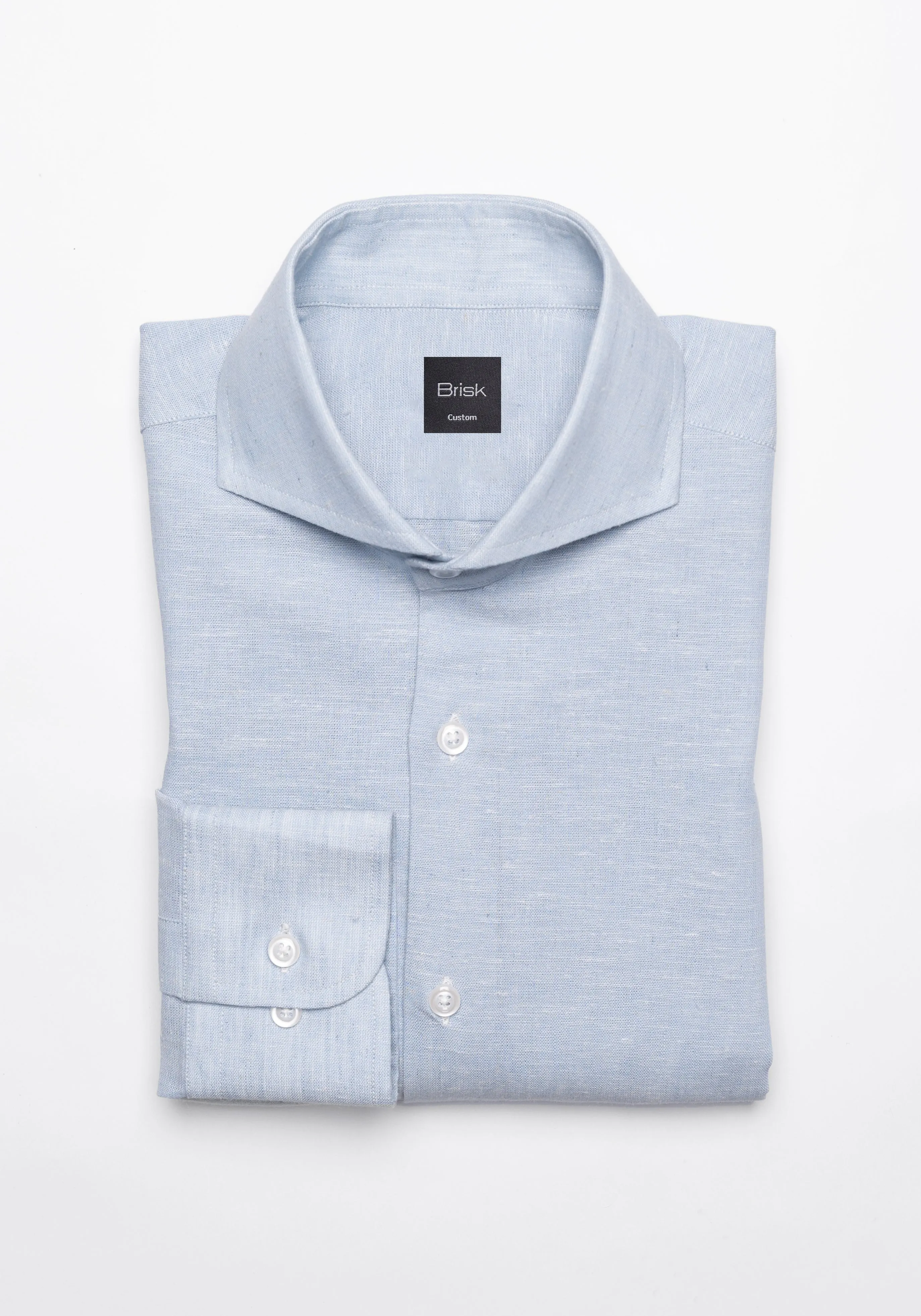 Light Blue Cotton-Linen Shirt sold by Brisk Shirts product image thumbnail 2