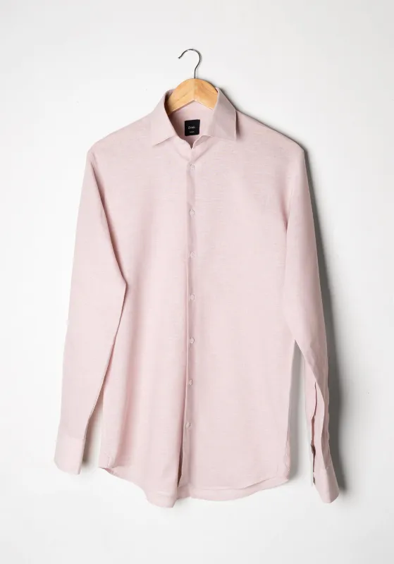 Light Pink Cotton-Linen Shirt - Cutaway Classic Collar sold by Brisk Shirts