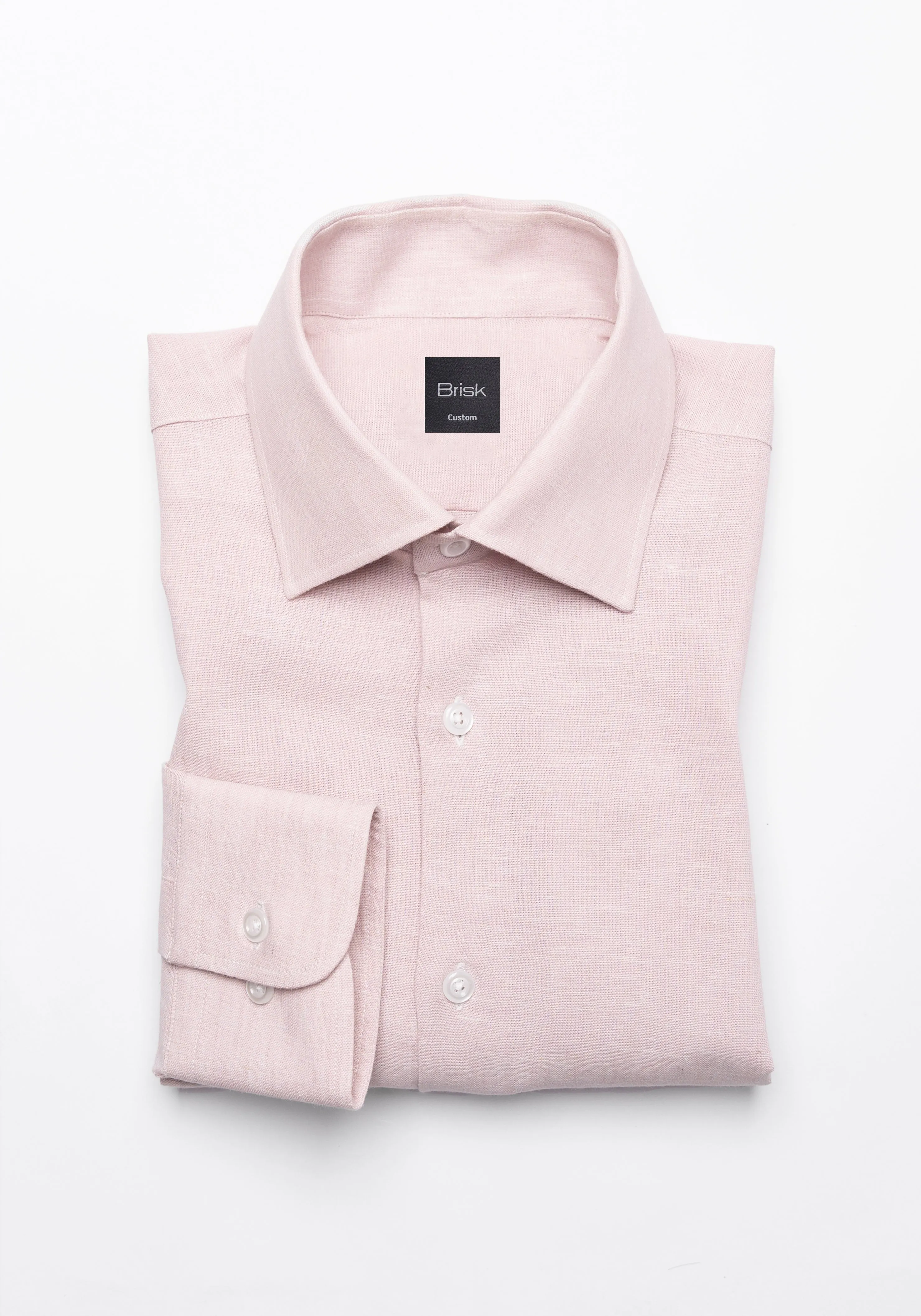 Light Pink Cotton-Linen Shirt - Cutaway Classic Collar sold by Brisk Shirts product image thumbnail 2