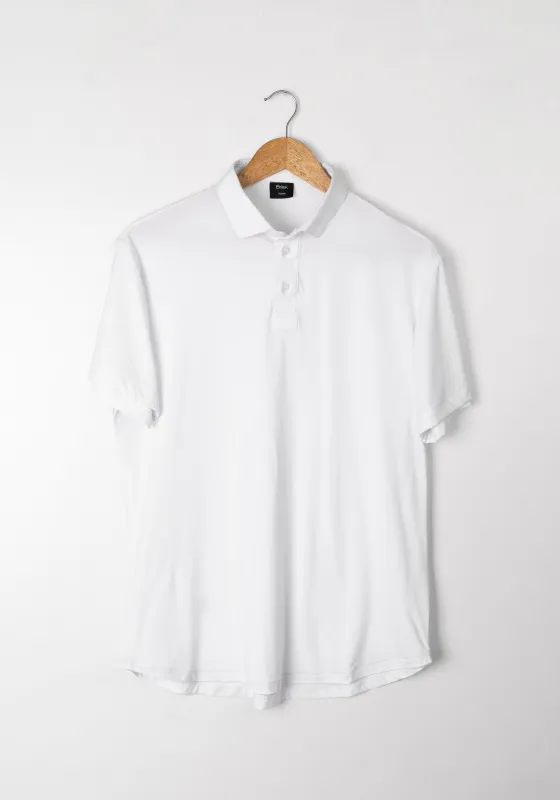 White Performance Jersey 4 Way Super Stretch Polo Half Sleeves Shirt - Wrinkle Free sold by Brisk Shirts