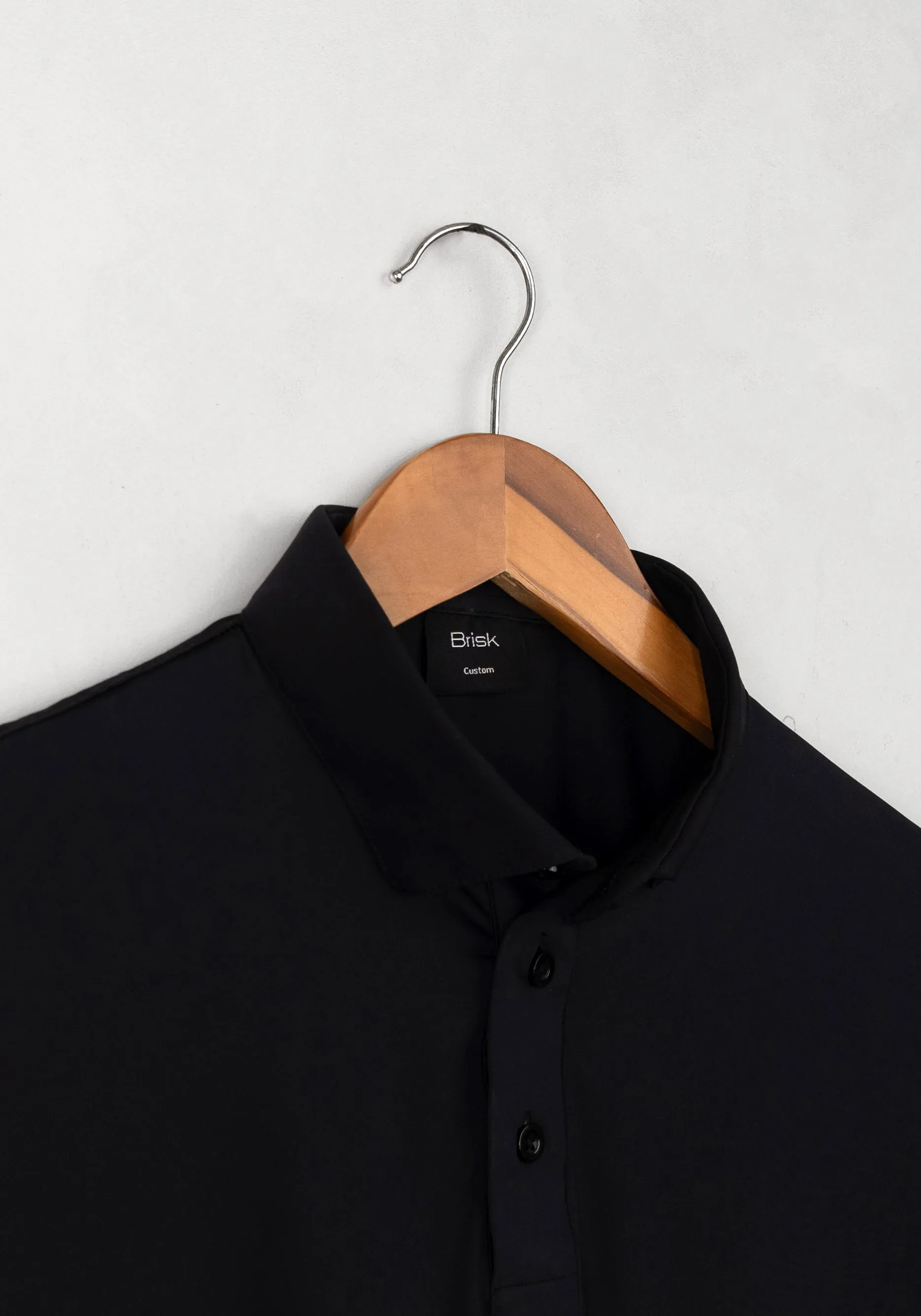 Black Performance Jersey 4 Way Super Stretch Polo Half Sleeves Shirt - Wrinkle Free sold by Brisk Shirts product image thumbnail 3