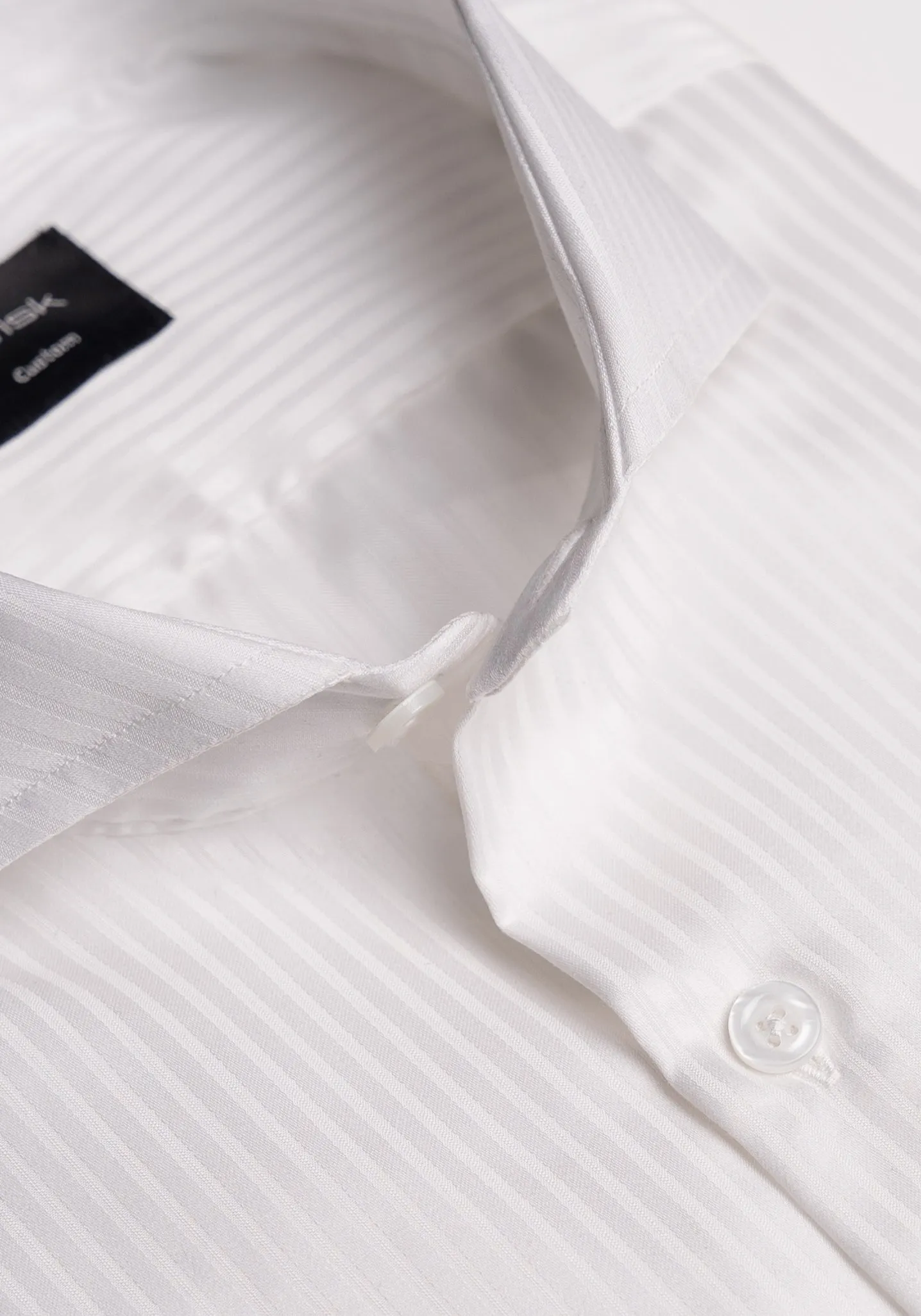 Fine White Glossy Stripes Shirt - Easy Care sold by Brisk Shirts product image thumbnail 2