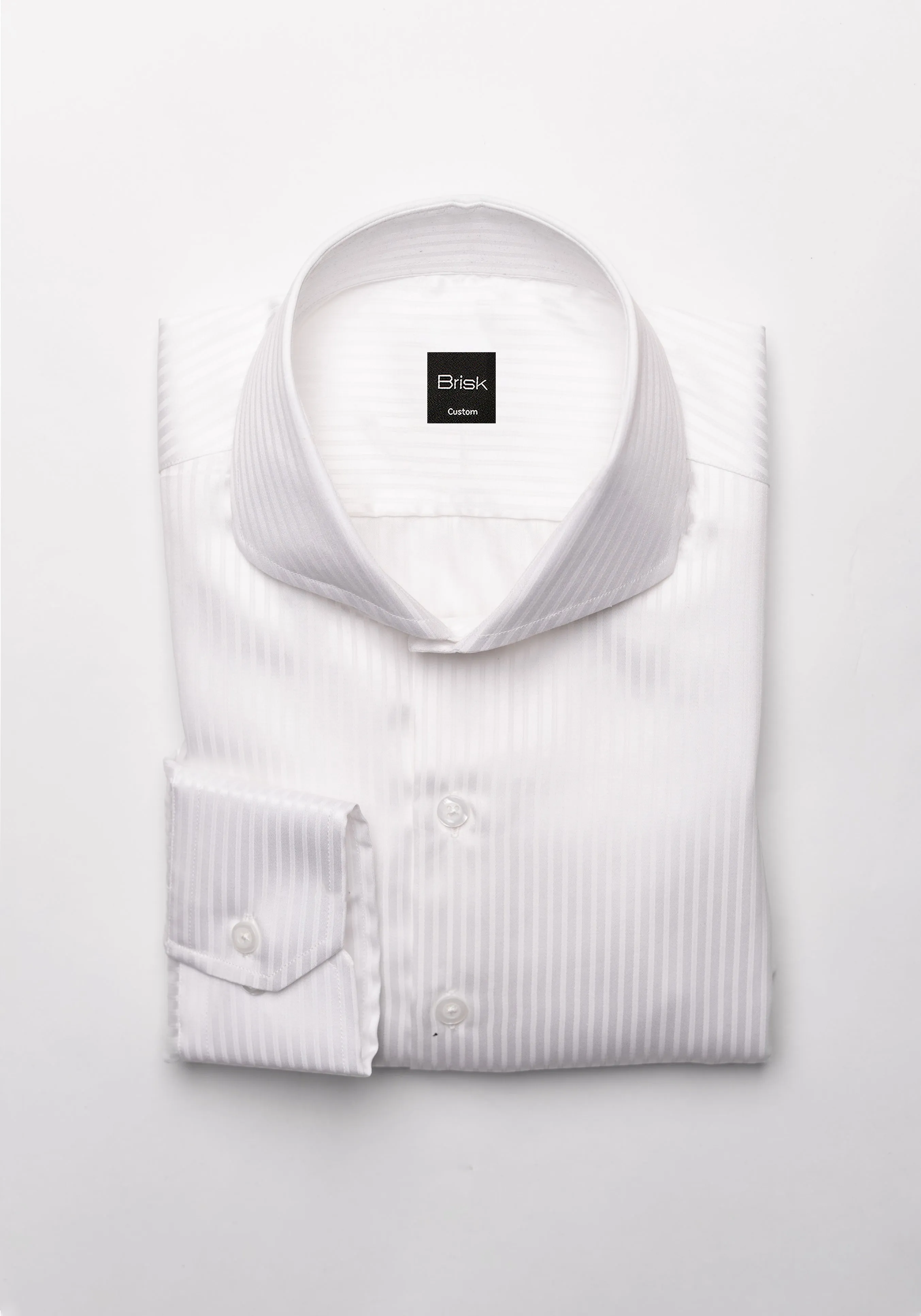 Fine White Glossy Stripes Shirt - Easy Care sold by Brisk Shirts