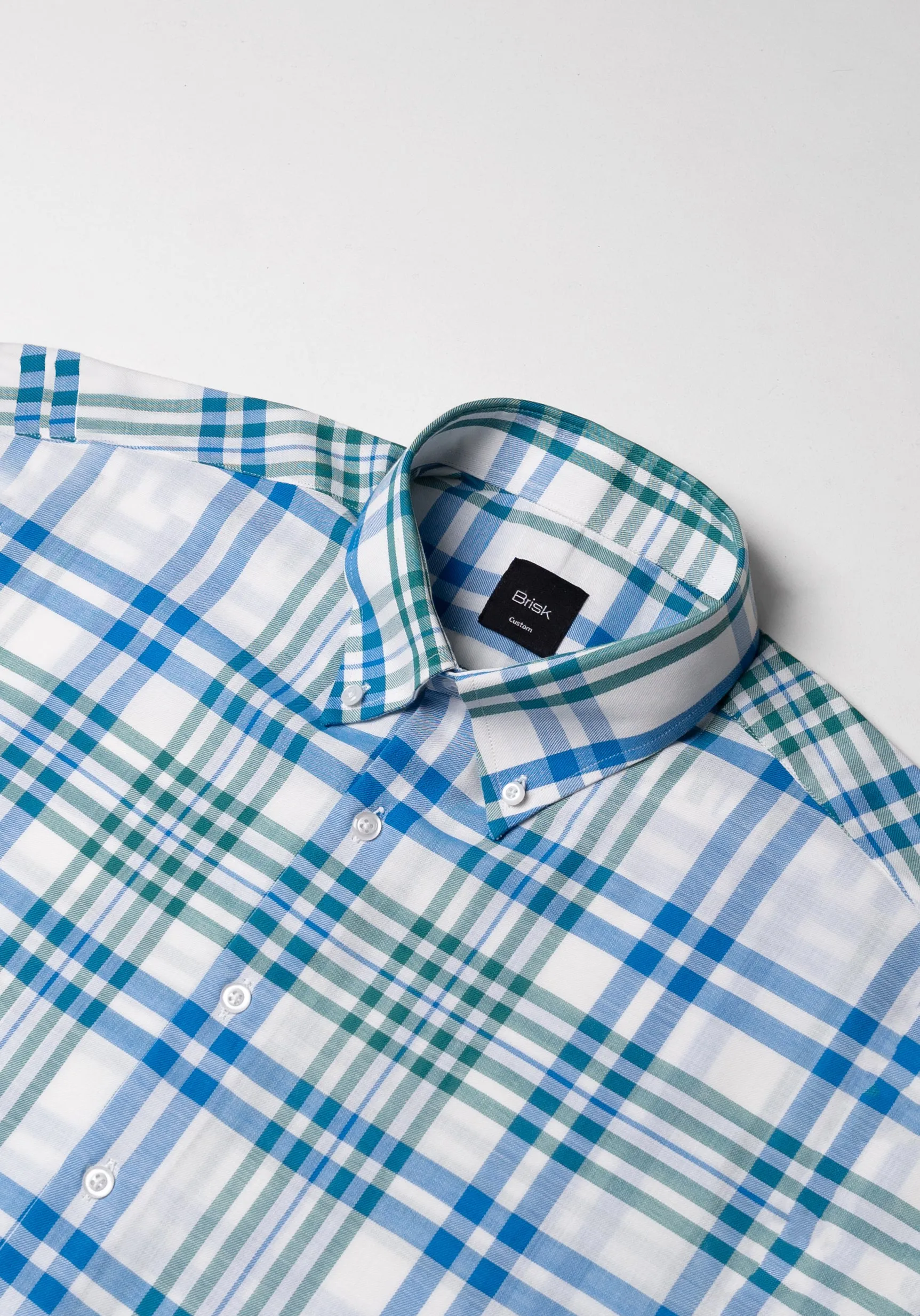 Blue Green Tartan Shirt sold by Brisk Shirts product image thumbnail 3