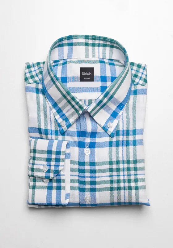 Blue Green Tartan Shirt sold by Brisk Shirts