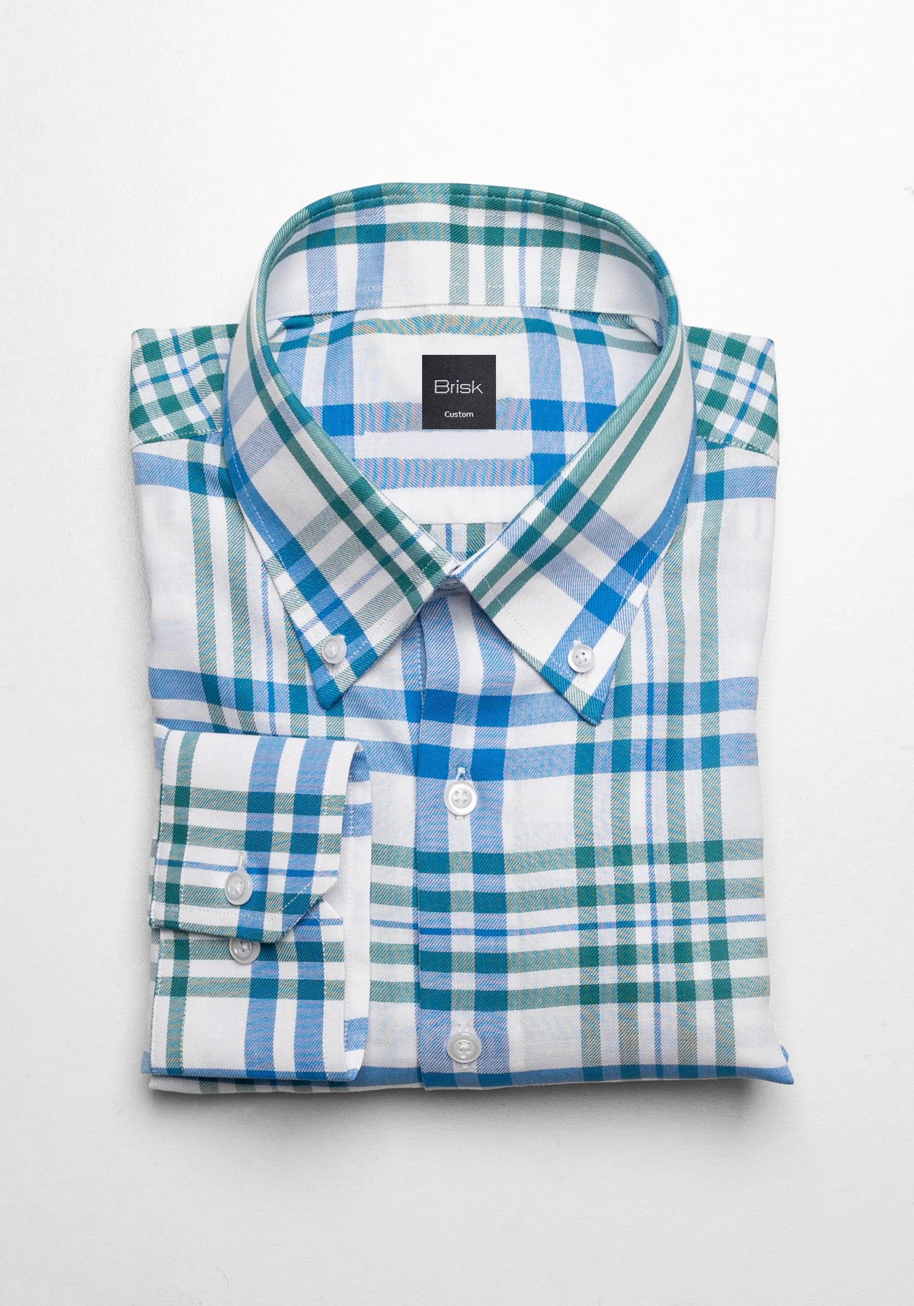 Blue Green Tartan Shirt sold by Brisk Shirts