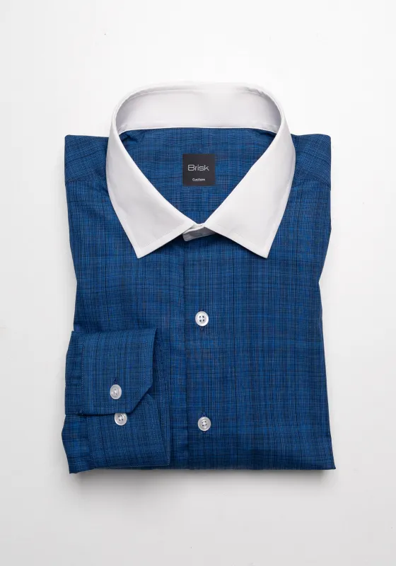 Royal Midnight Blue Graphical Textured Shirt - Wrinkle Resistant sold by Brisk Shirts