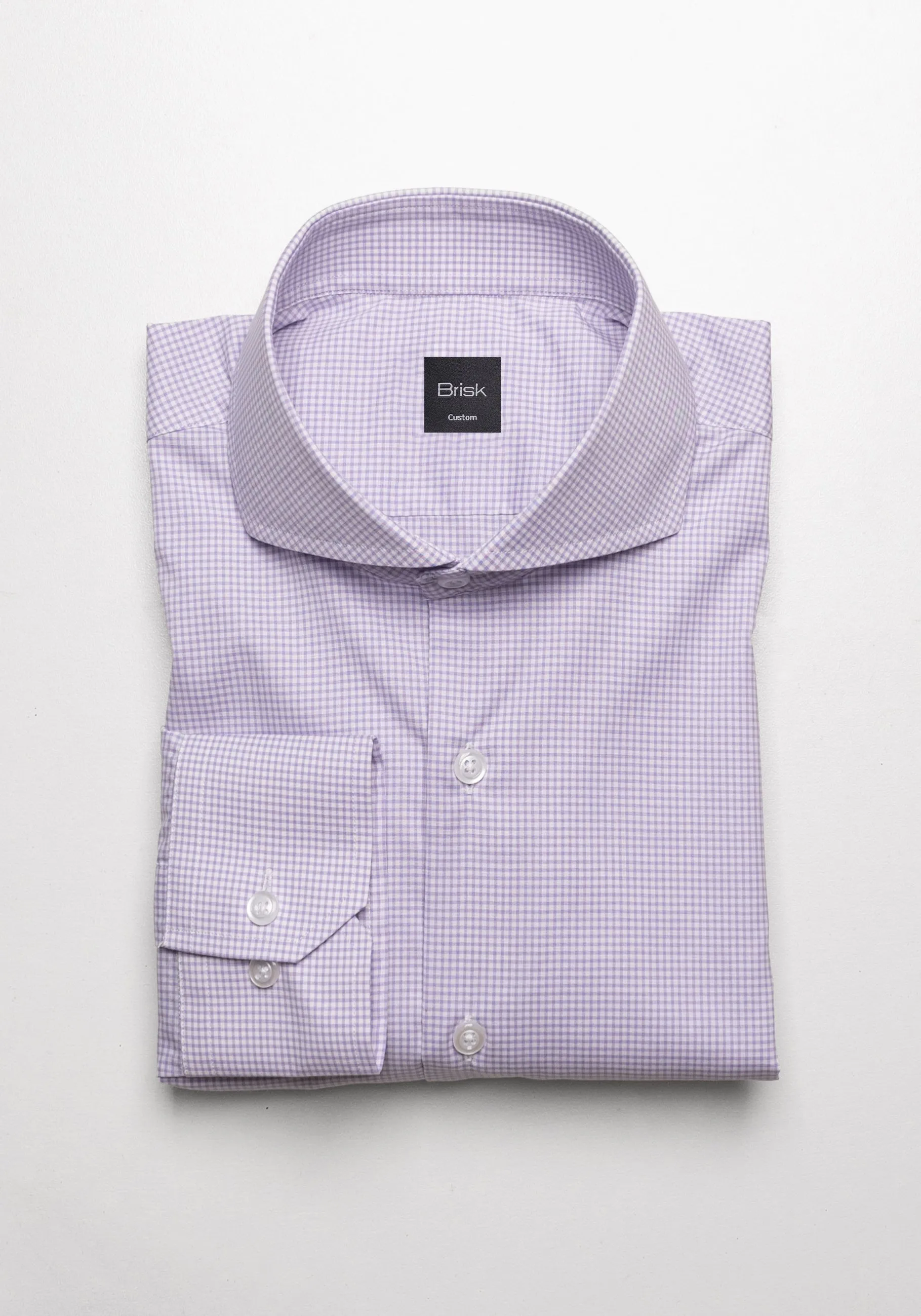 Fine Lavender Mini Gingham Stretch Shirt - Wrinkle Resistant sold by Brisk Shirts