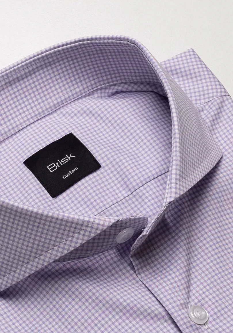 Fine Lavender Mini Gingham Stretch Shirt - Wrinkle Resistant sold by Brisk Shirts product image thumbnail 2