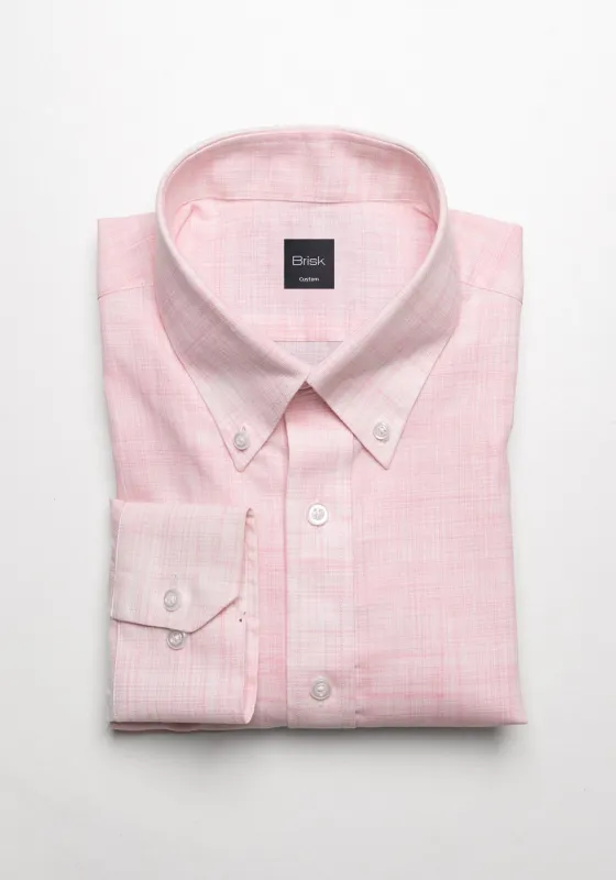 Soft Pink Cotton Linen Slub Shirt sold by Brisk Shirts