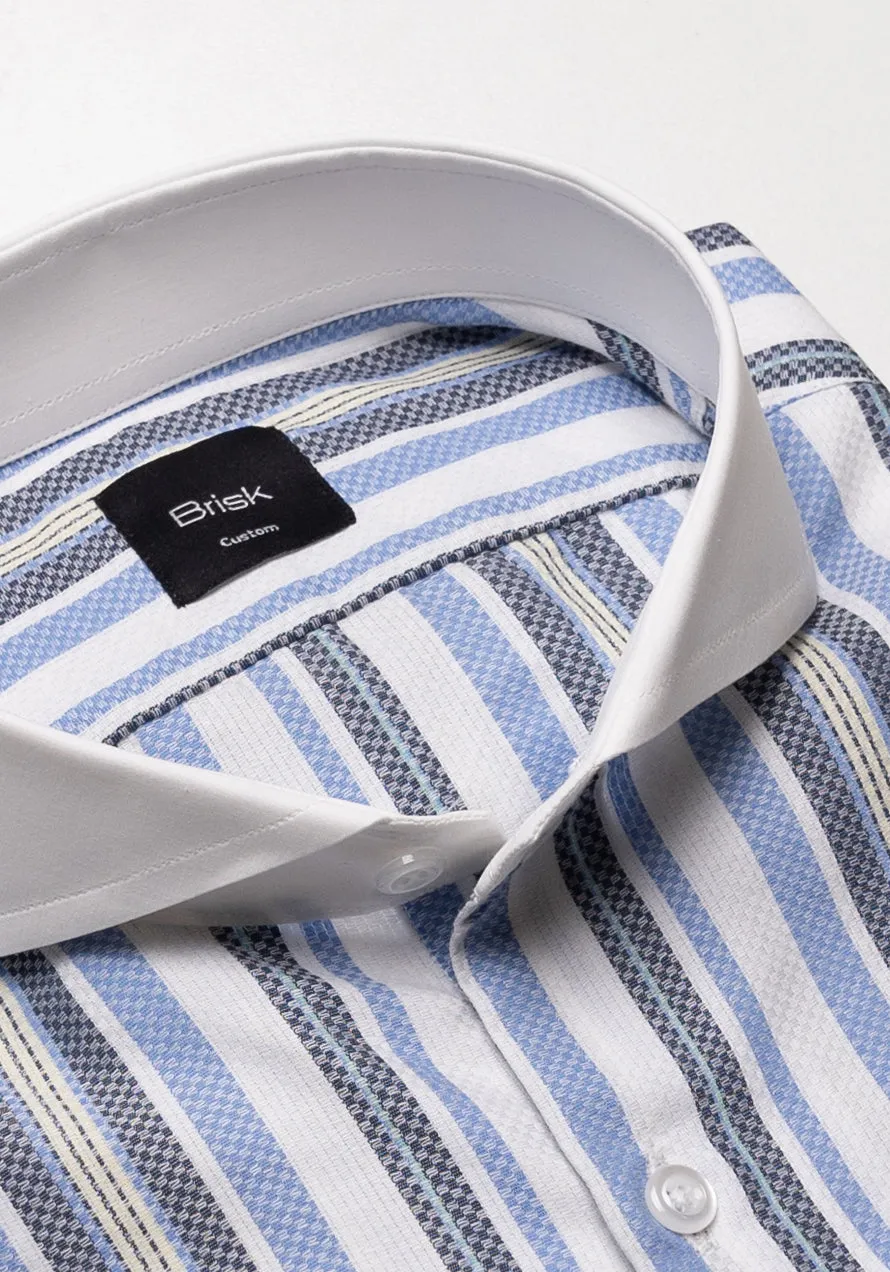 Soft Multi Color Dobby Stripes Shirt sold by Brisk Shirts product image thumbnail 2