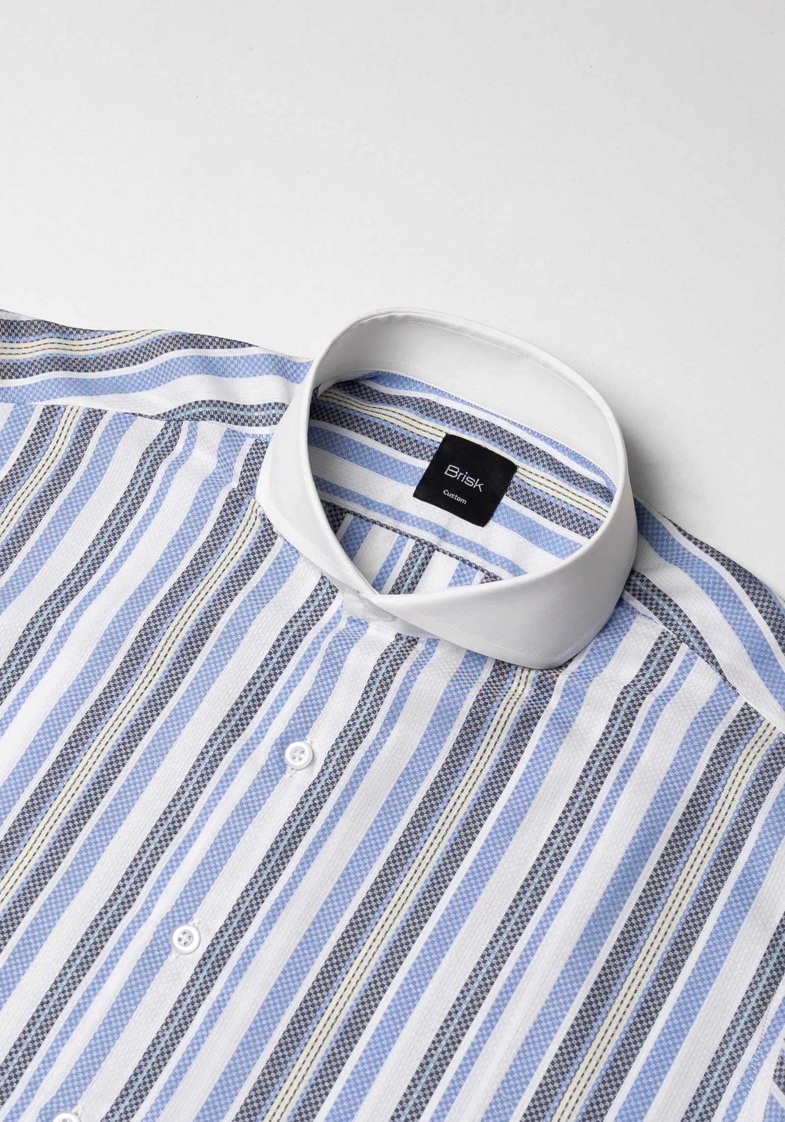 Soft Multi Color Dobby Stripes Shirt sold by Brisk Shirts product image thumbnail 3