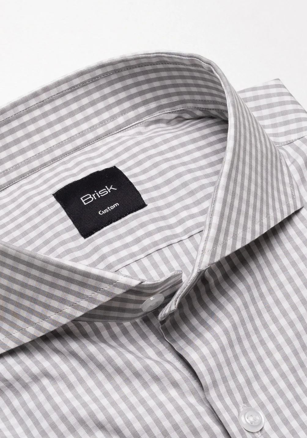 Fine Grey Gingham Stretch Shirt - Wrinkle Resistant sold by Brisk Shirts product image thumbnail 3