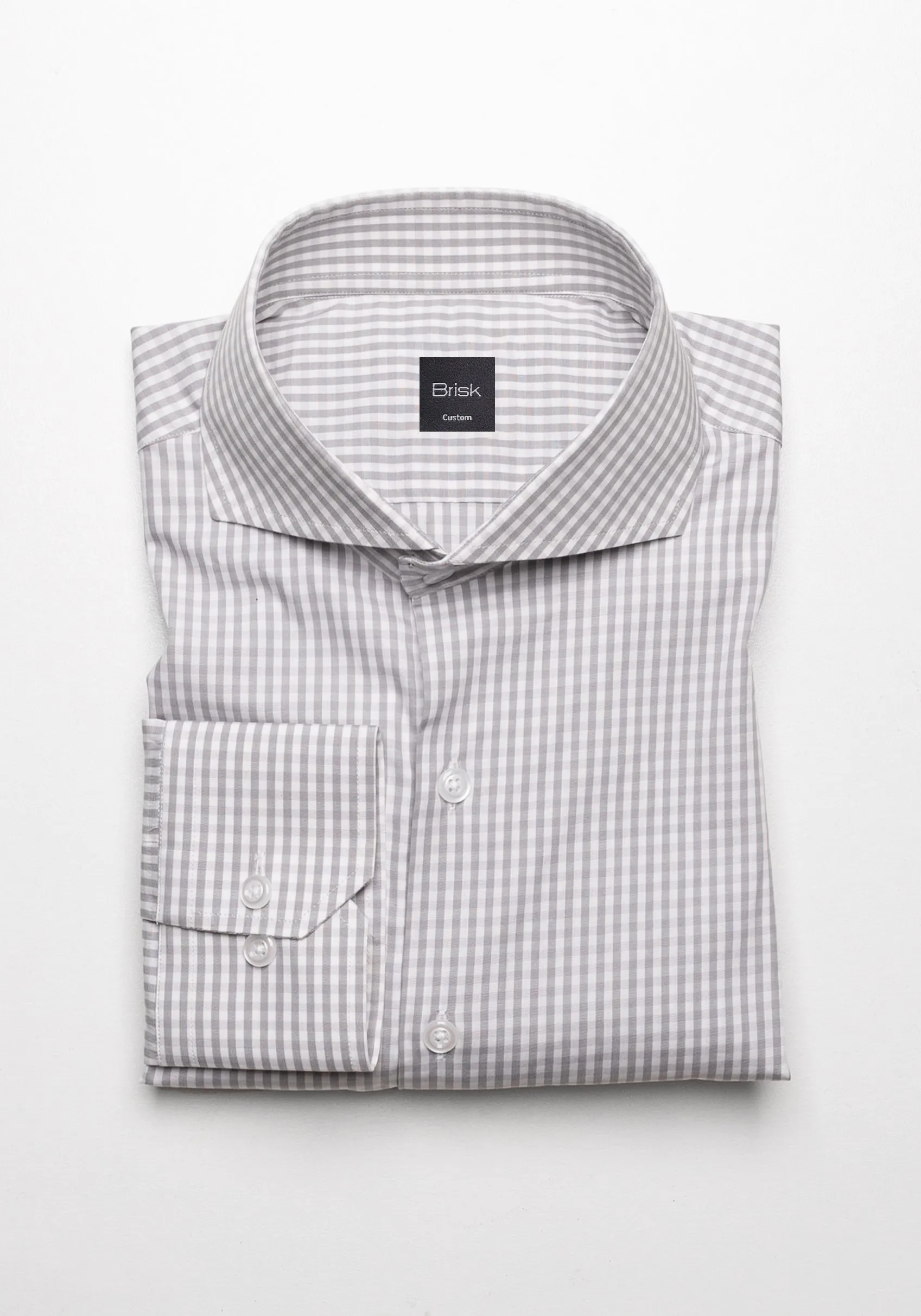 Fine Grey Gingham Stretch Shirt - Wrinkle Resistant sold by Brisk Shirts