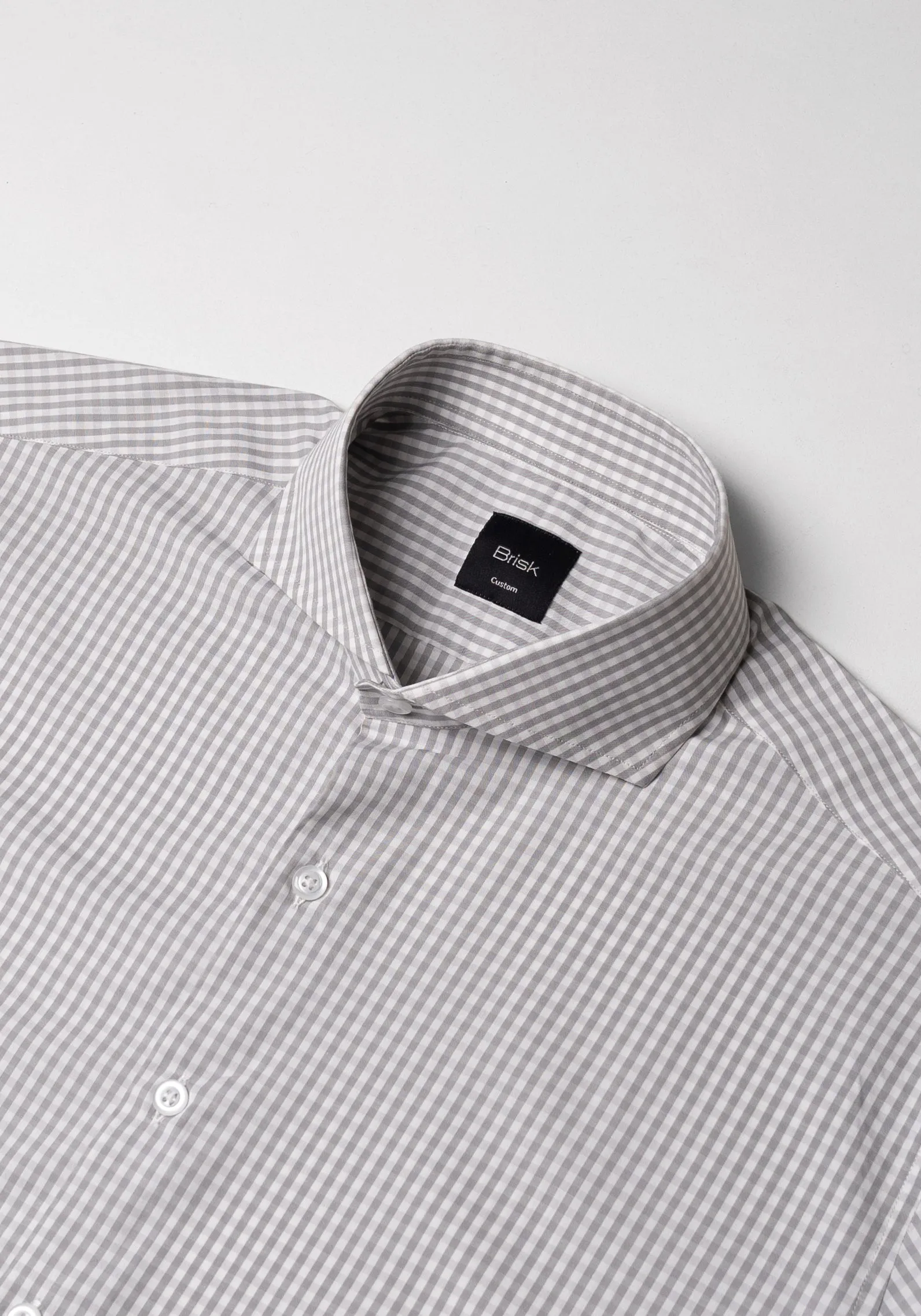 Fine Grey Gingham Stretch Shirt - Wrinkle Resistant sold by Brisk Shirts product image thumbnail 2