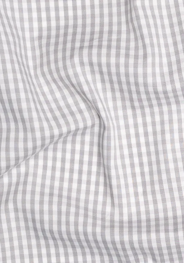 Fine Grey Gingham Stretch - Wrinkle Resistant sold by Brisk Shirts product image thumbnail 2