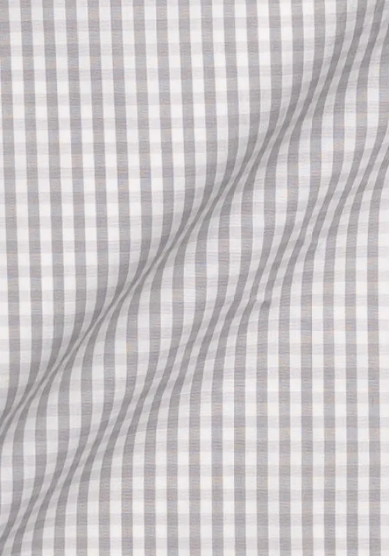 Fine Grey Gingham Stretch - Wrinkle Resistant sold by Brisk Shirts