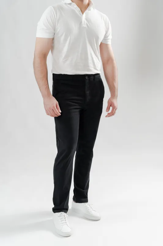 Black UltraFlex Slim Chino sold by Brisk Shirts
