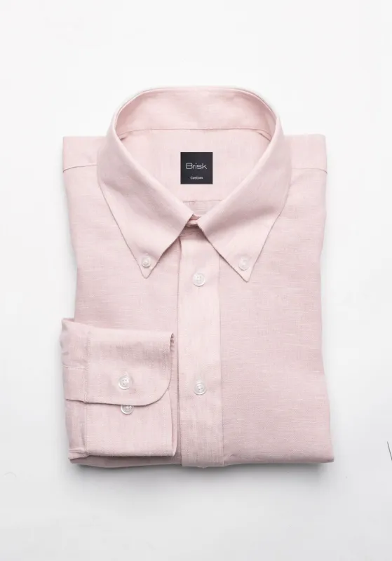 Light Pink Cotton-Linen Shirt - Button Down Collar sold by Brisk Shirts
