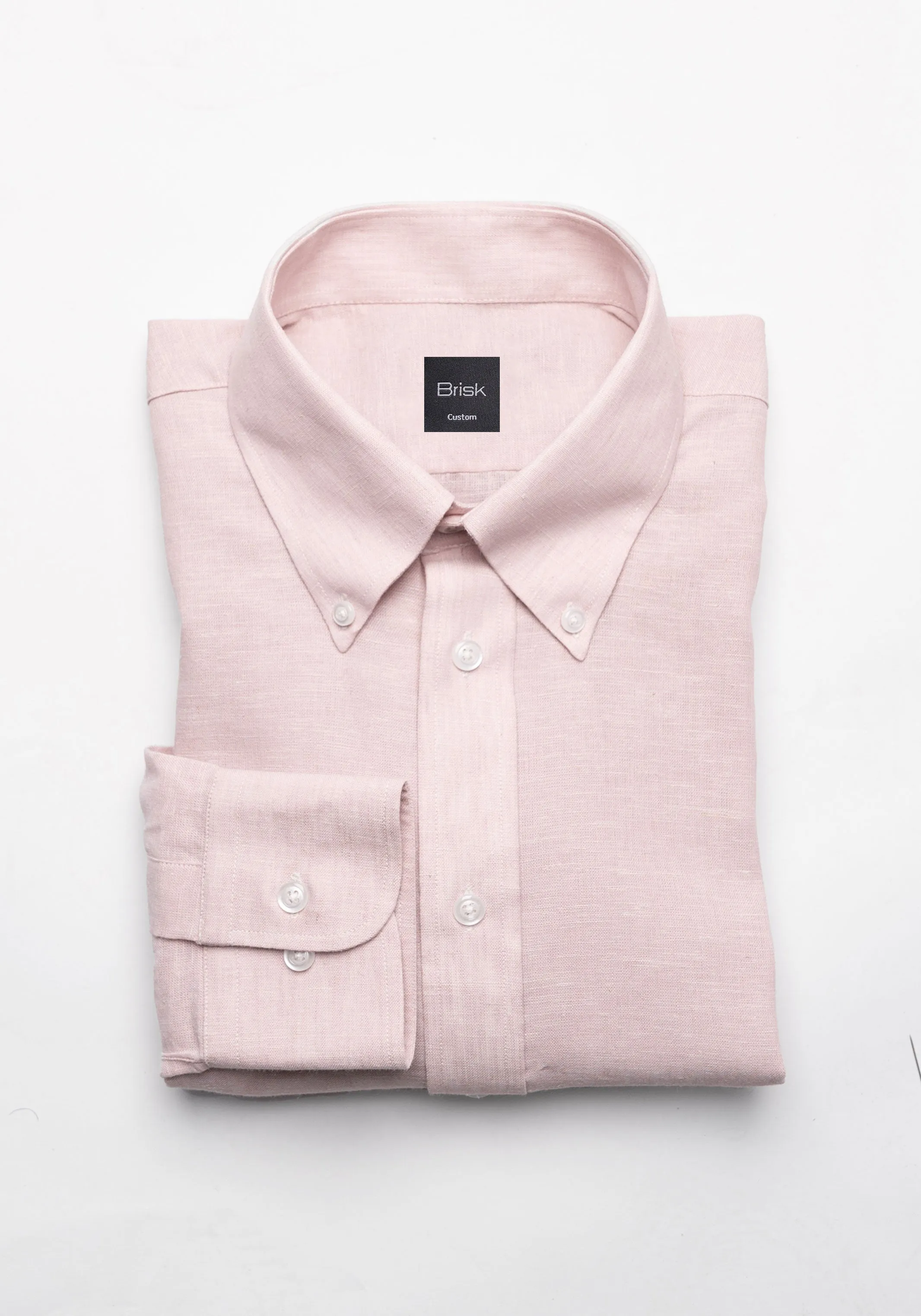 Light Pink Cotton-Linen Shirt - Button Down Collar sold by Brisk Shirts