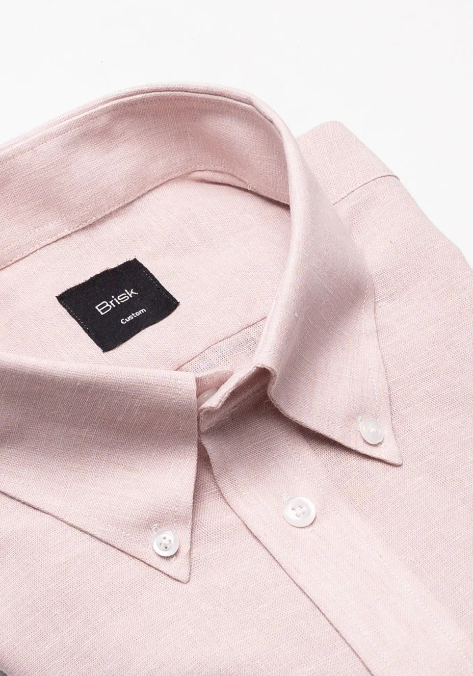 Light Pink Cotton-Linen Shirt - Button Down Collar sold by Brisk Shirts product image thumbnail 2