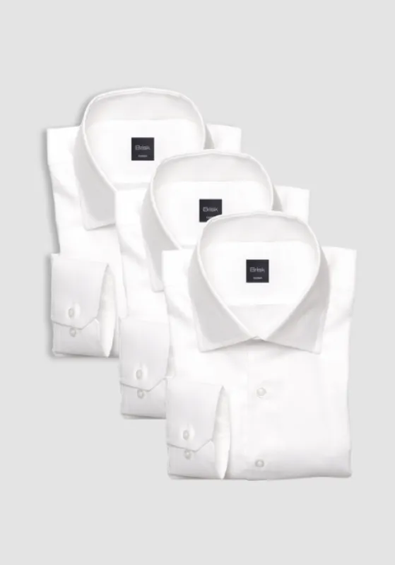 Fine White Royal Oxford Shirts - 3 Pack Bundle sold by Brisk Shirts
