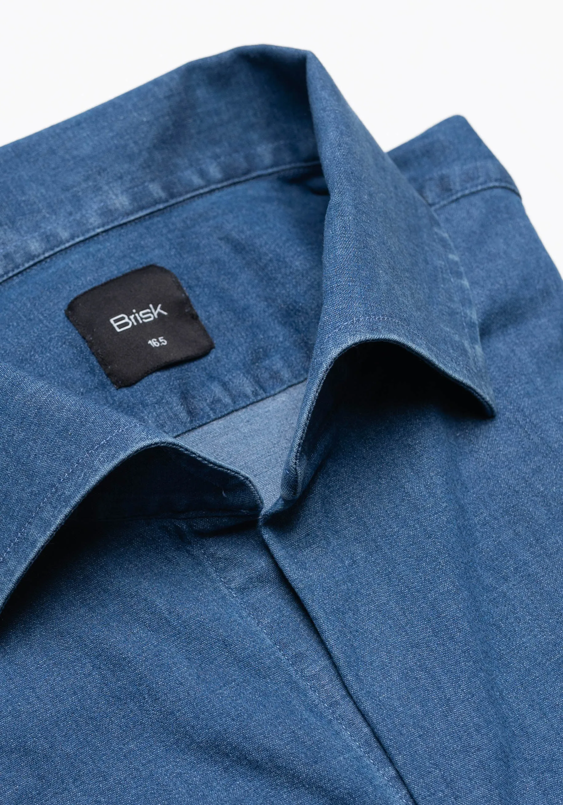 Medium Dark Denim Shirt - One Piece Collar sold by Brisk Shirts product image thumbnail 2