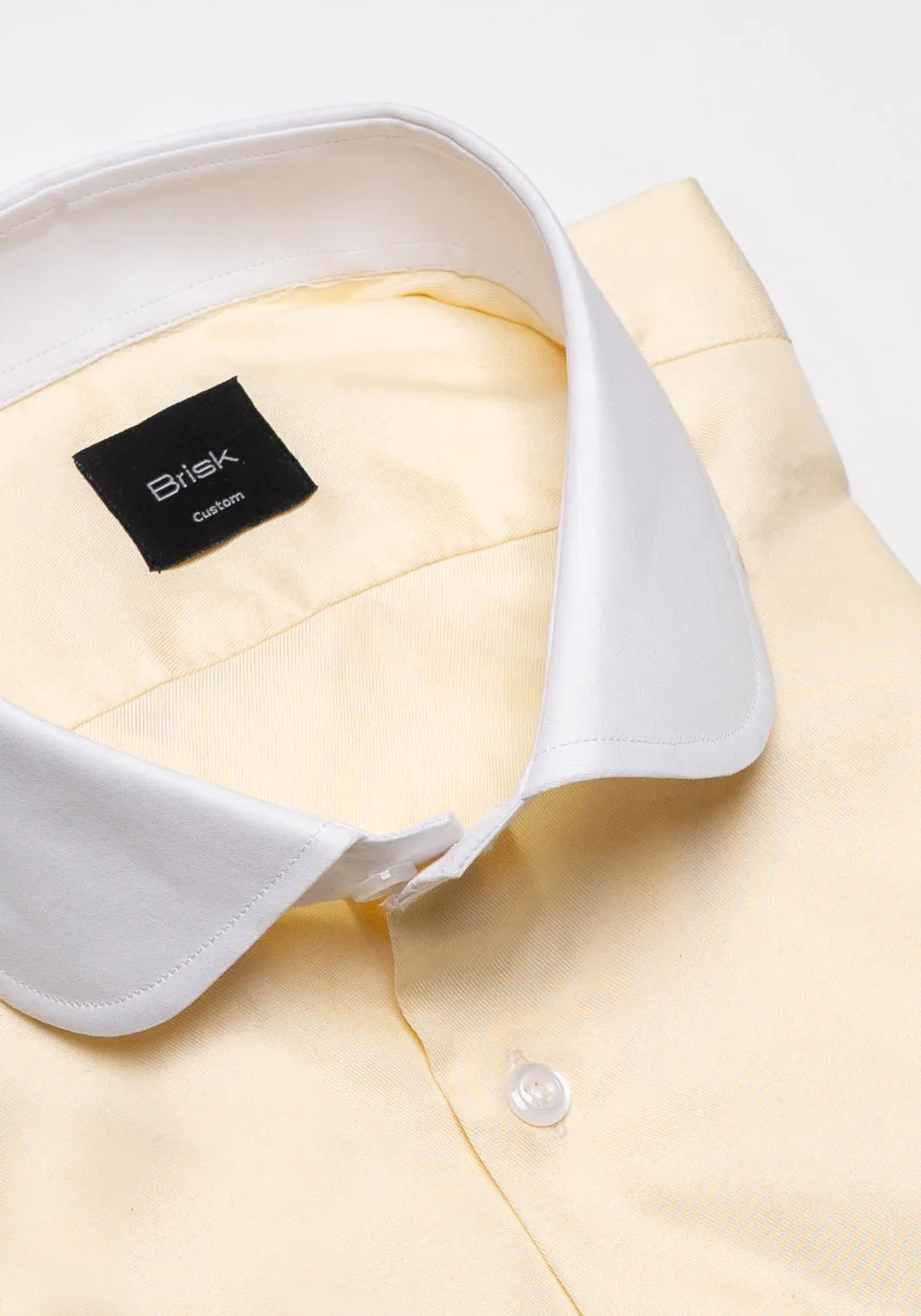Yellow Twill Pima Cotton Shirt - White Club Collar sold by Brisk Shirts product image thumbnail 2
