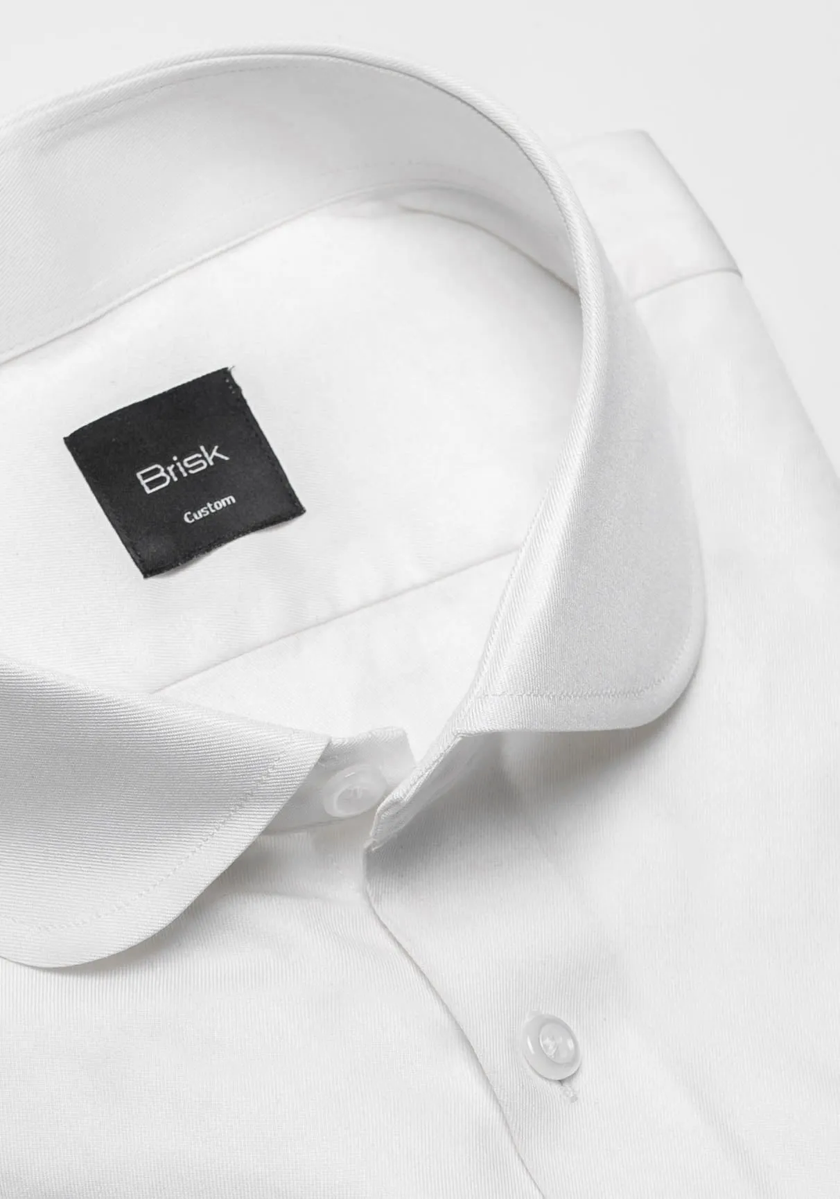 Pearl White Twill Pima Cotton Shirt - Club Collar With French Cuffs sold by Brisk Shirts product image thumbnail 2