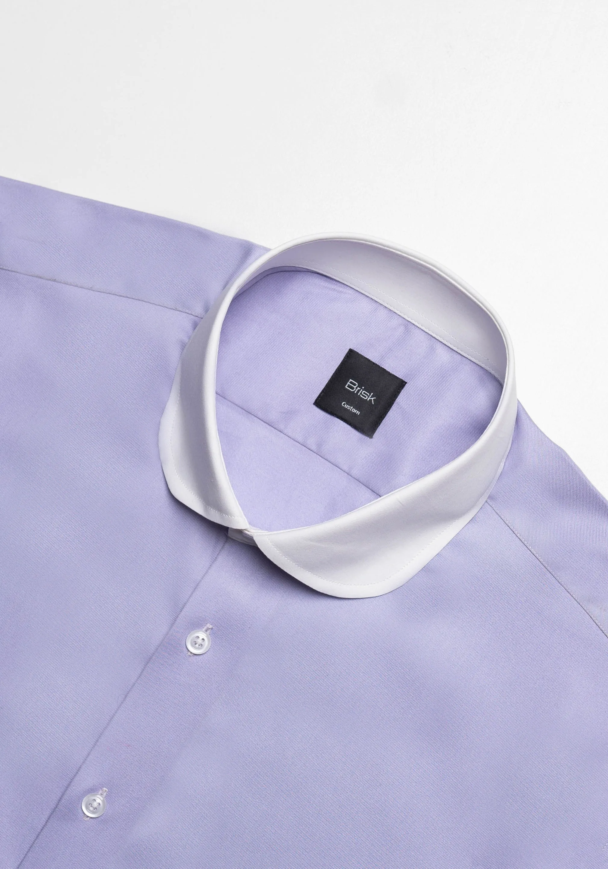 Purple Twill Pima Cotton Shirt - White Club Collar sold by Brisk Shirts product image thumbnail 3