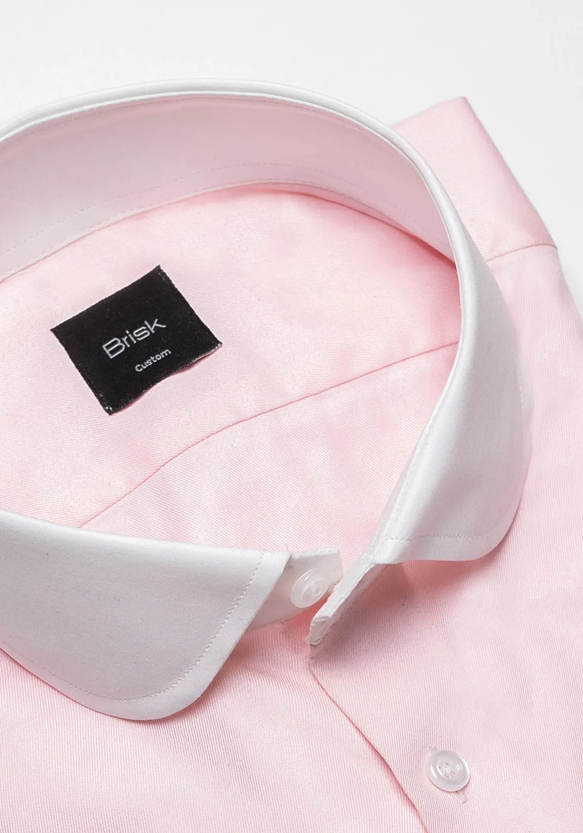 Pink Twill Pima Cotton Shirt - White Club Collar sold by Brisk Shirts product image thumbnail 2