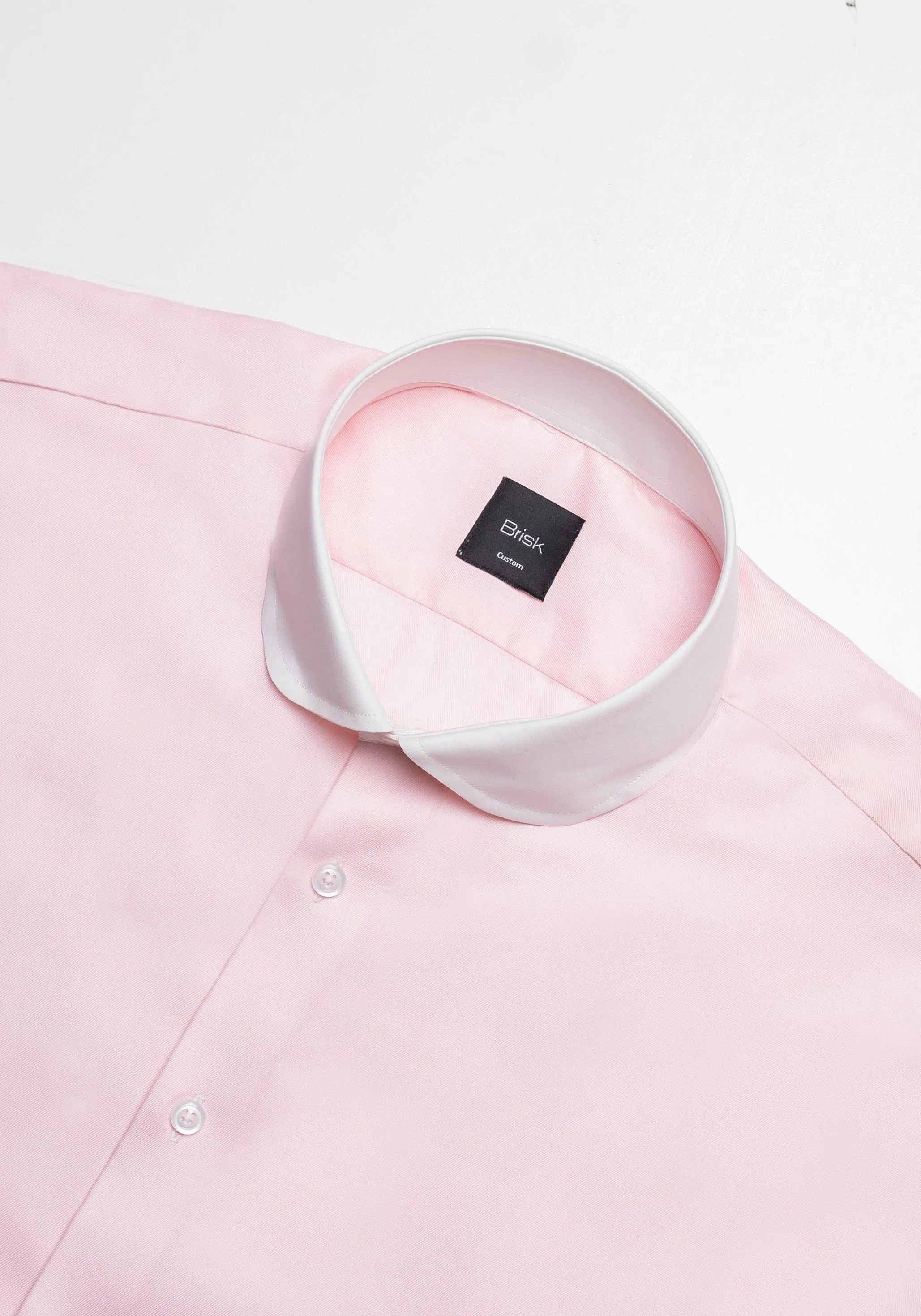 Pink Twill Pima Cotton Shirt - White Club Collar sold by Brisk Shirts product image thumbnail 3