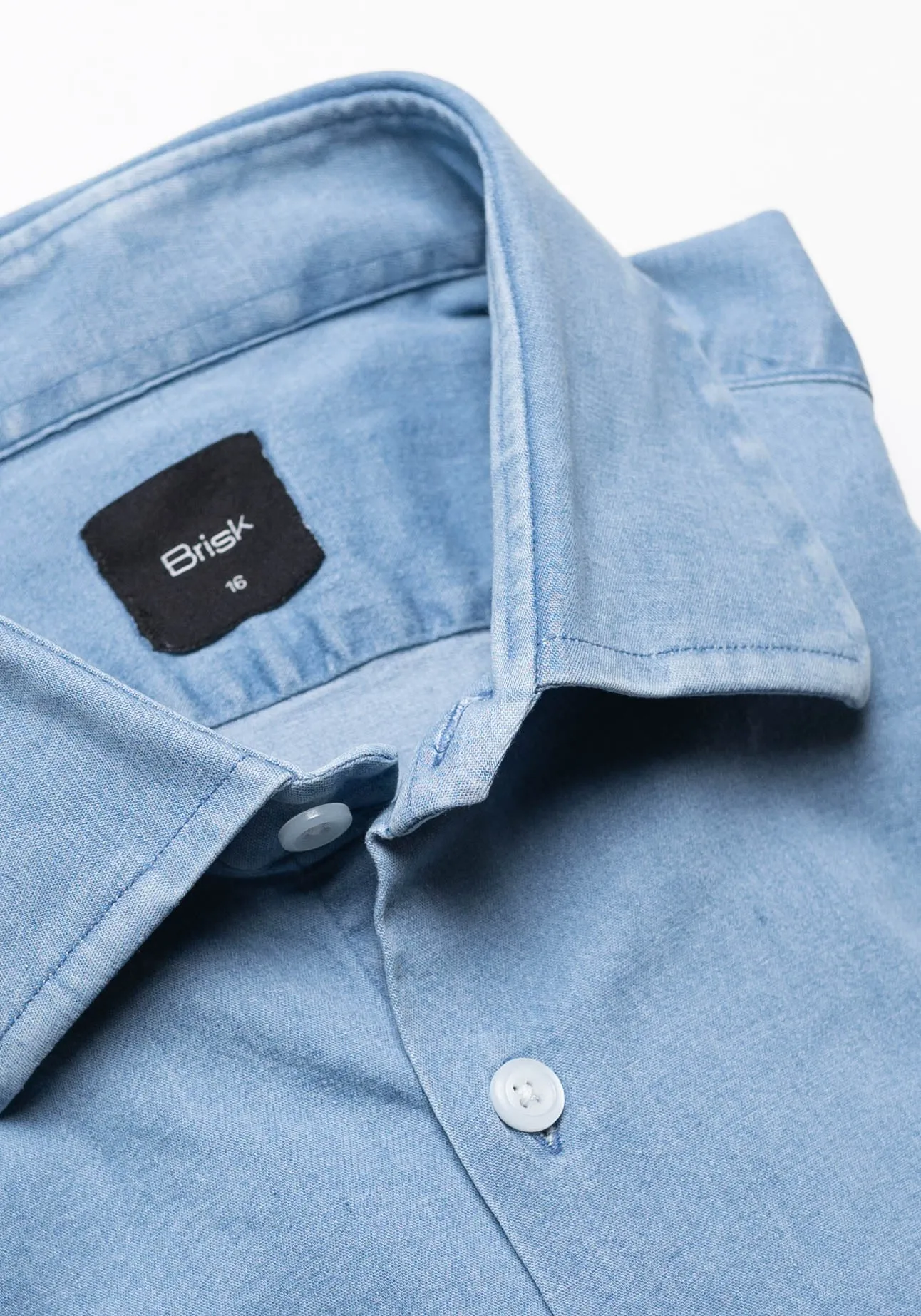 Light Wash Denim Shirt - Classic Collar sold by Brisk Shirts product image thumbnail 4