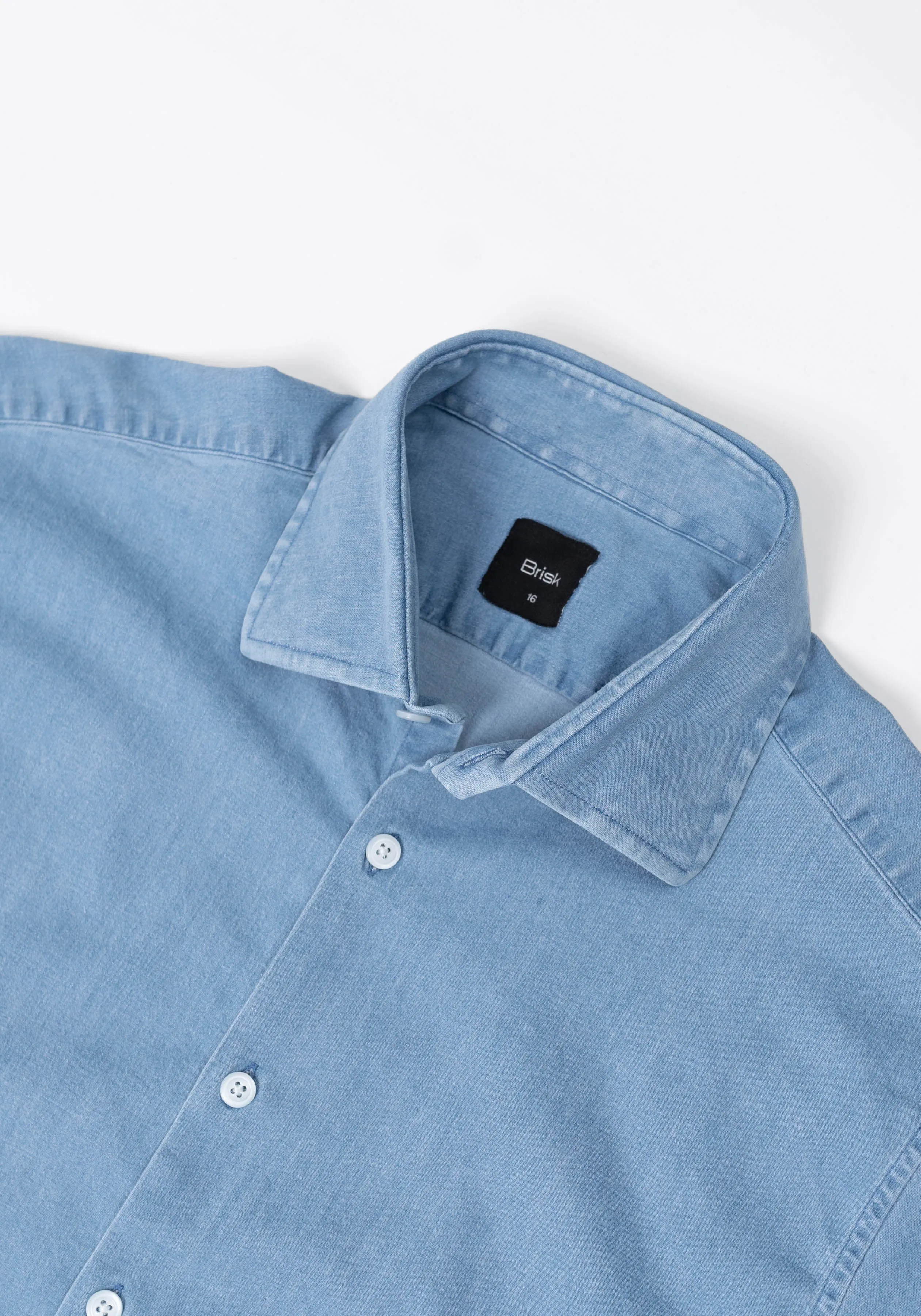 Light Wash Denim Shirt - Classic Collar sold by Brisk Shirts product image thumbnail 2