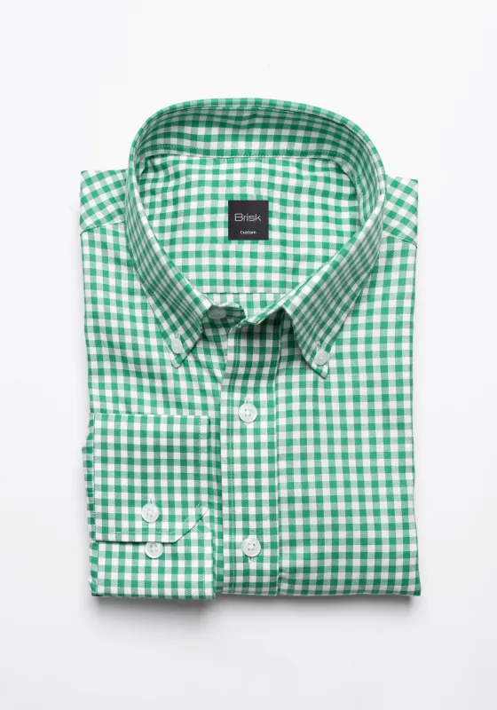 Green Pinpoint Gingham Shirt sold by Brisk Shirts