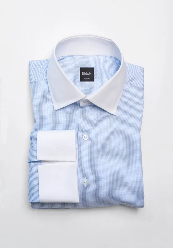 Fine Navy Blue Mini Boxes Shirt made by Brisk Shirts