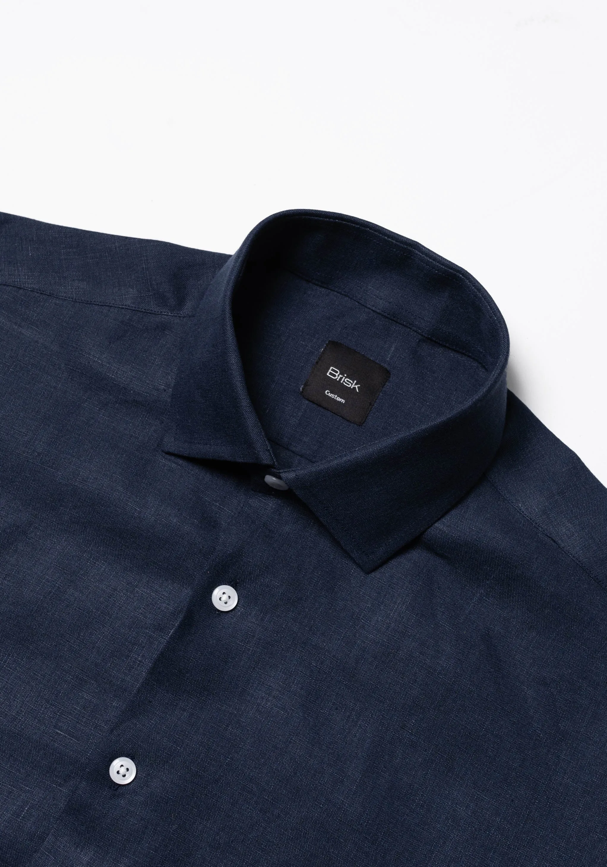 Navy Blue Linen Shirt sold by Brisk Shirts product image thumbnail 2