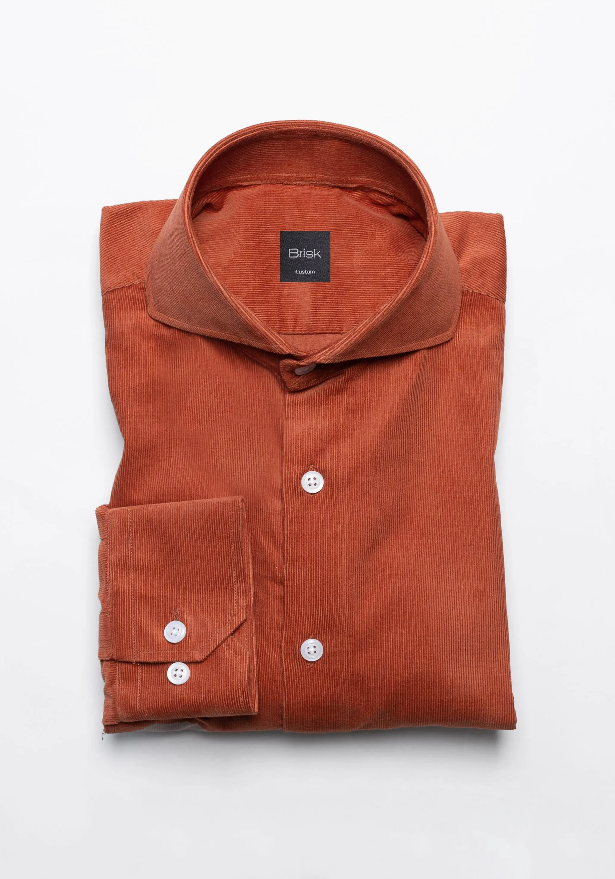 Rust Soft Corduroy Shirt sold by Brisk Shirts