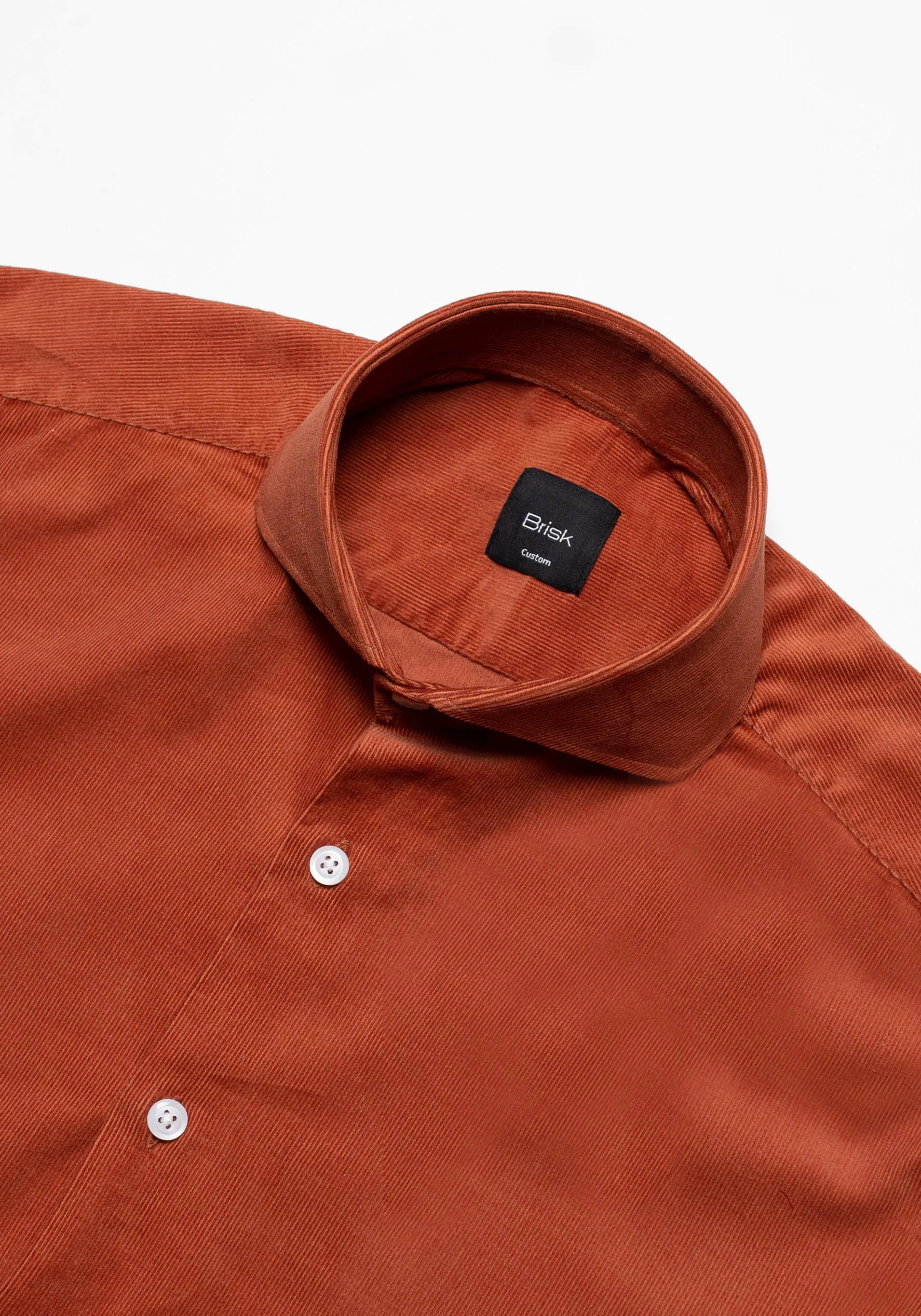 Rust Soft Corduroy Shirt sold by Brisk Shirts product image thumbnail 2