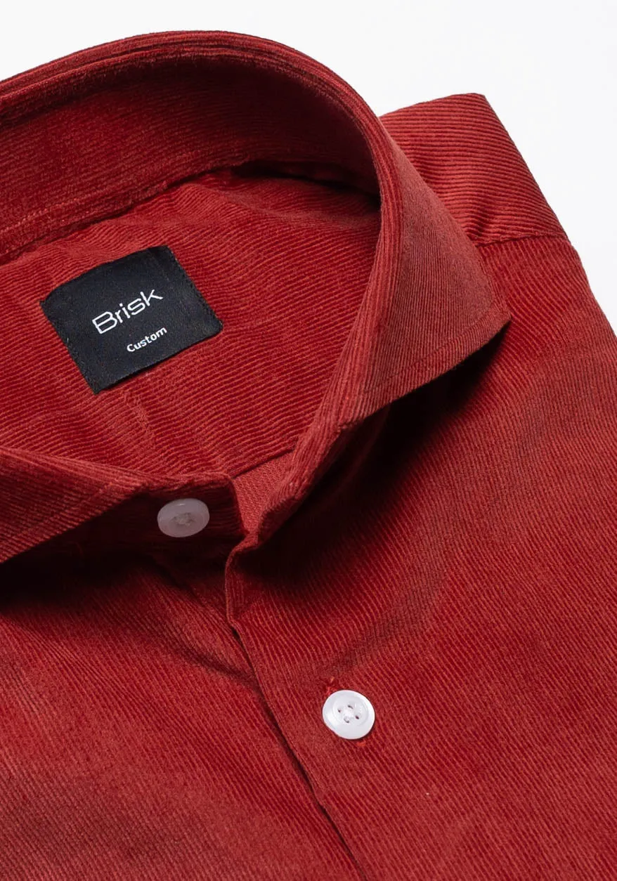 Red Wine Soft Corduroy Shirt sold by Brisk Shirts product image thumbnail 3