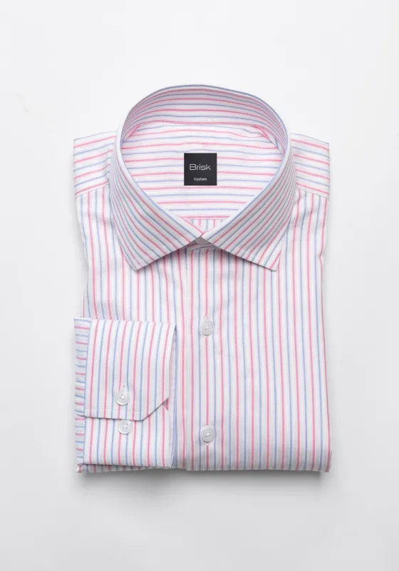 Blue Pink Glossy Stripes Shirt sold by Brisk Shirts