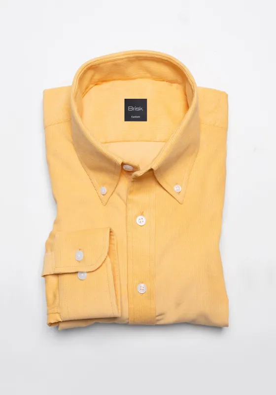 Yellow Soft Corduroy Shirt - Button Down Collar sold by Brisk Shirts